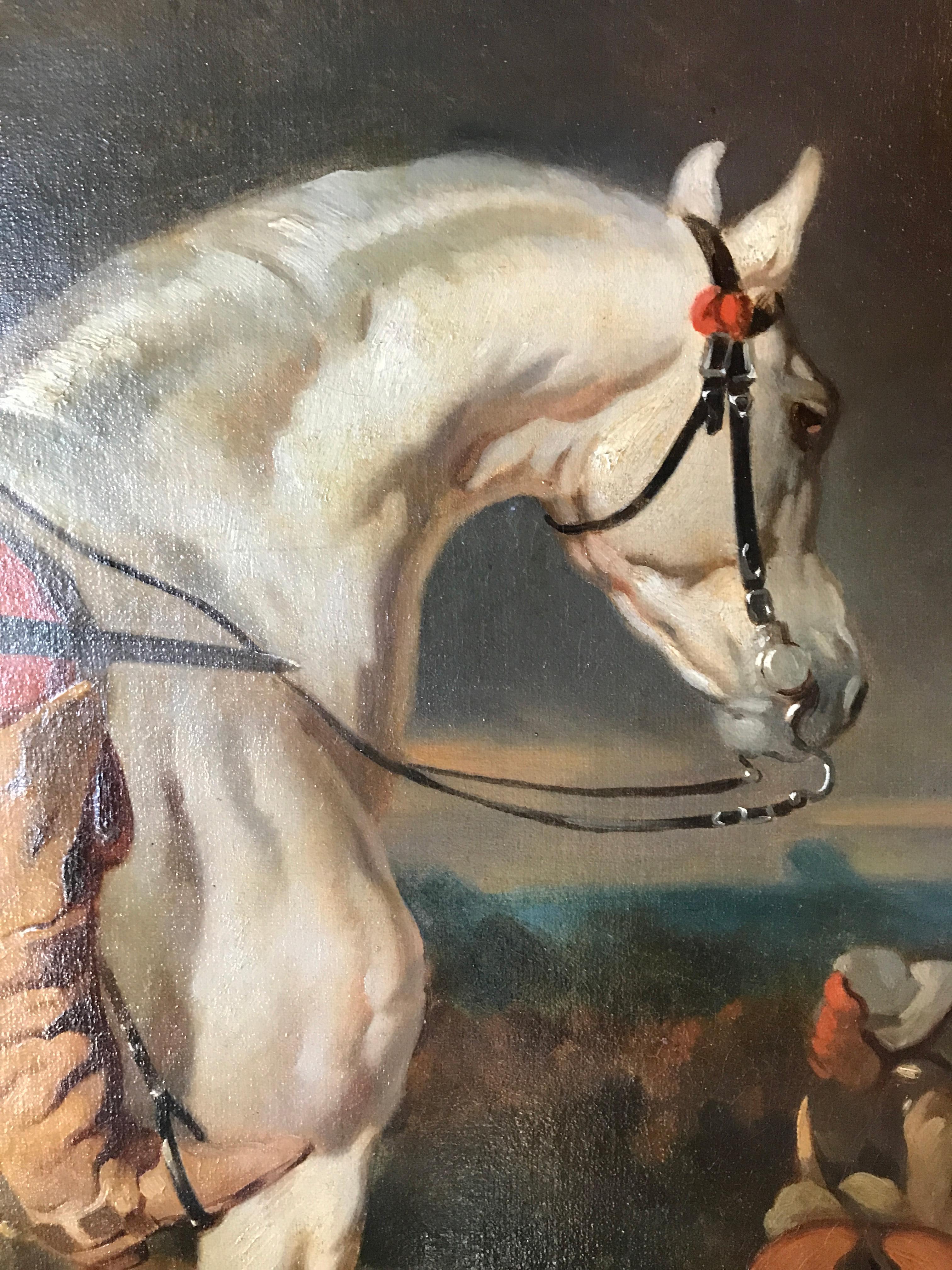 French 19th-Century Oil Painting: Alfred de Dreux - Capitaine des Mousquetaires For Sale 3