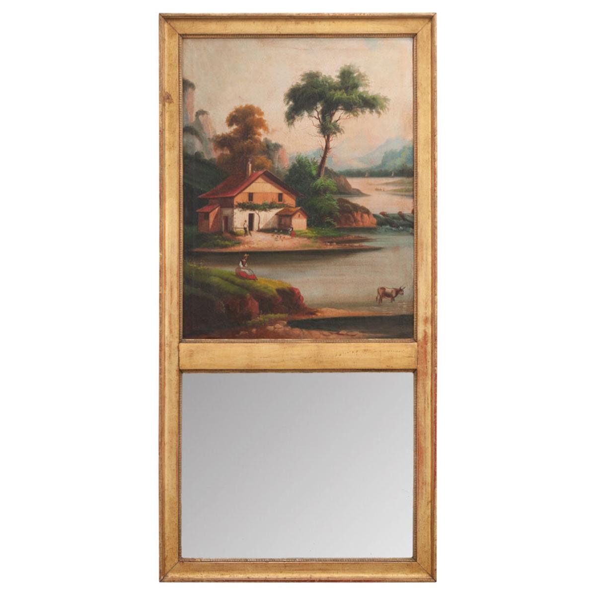 French 19th Century Oil Painting Trumeau