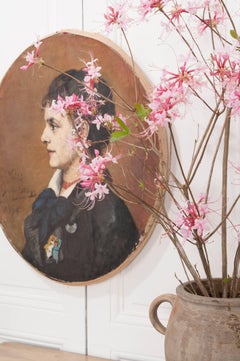 French 19th Century Oil Profile Portrait