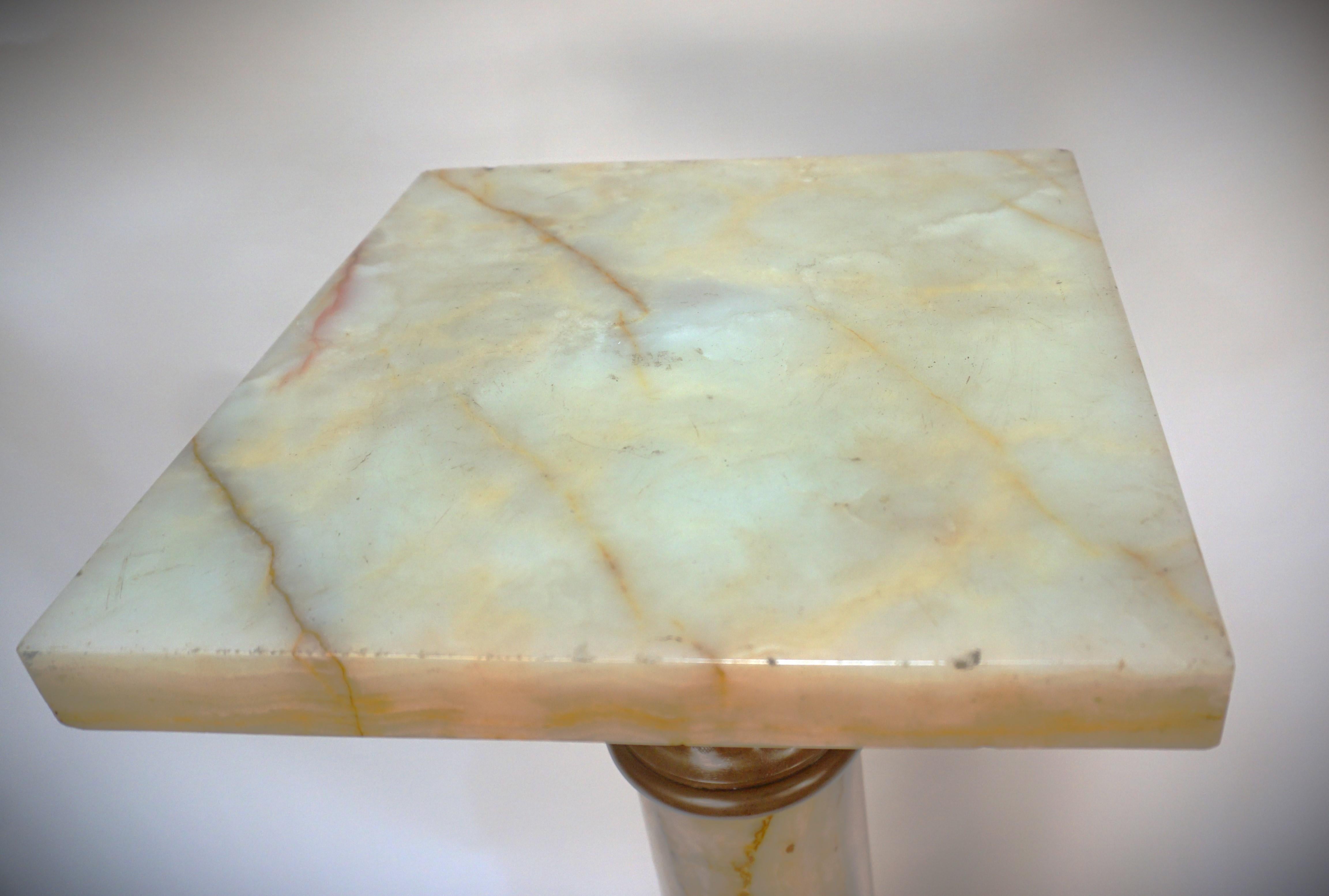 French 19th Century Onyx and Bronze Column Pedestal For Sale at 1stDibs