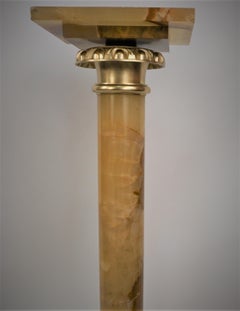 French 19th Century Onyx and Bronze Pedestal- Column
