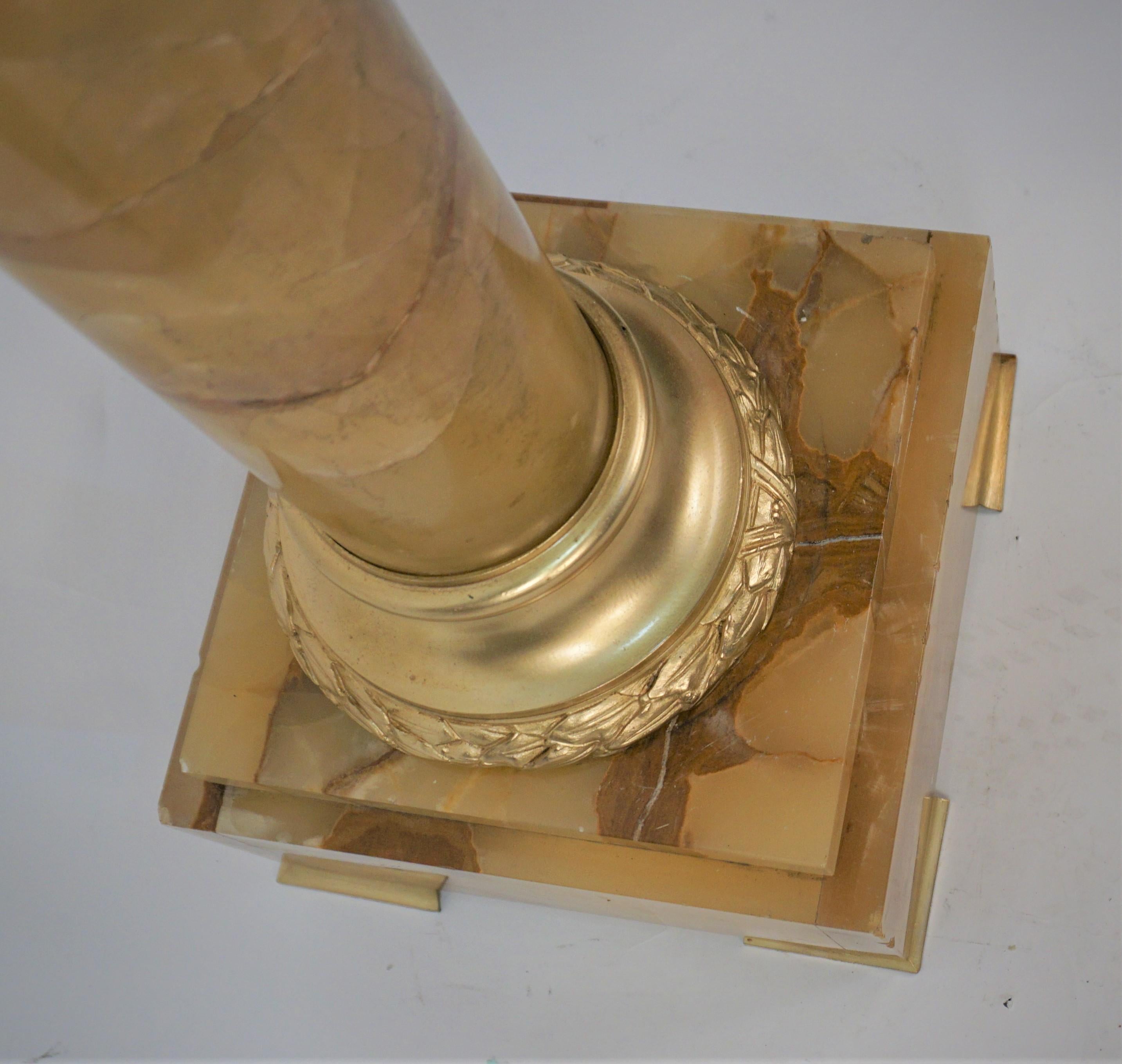 Französischer Sockel aus Onyx und Bronze des 19. Jahrhunderts – Säule im Angebot 2