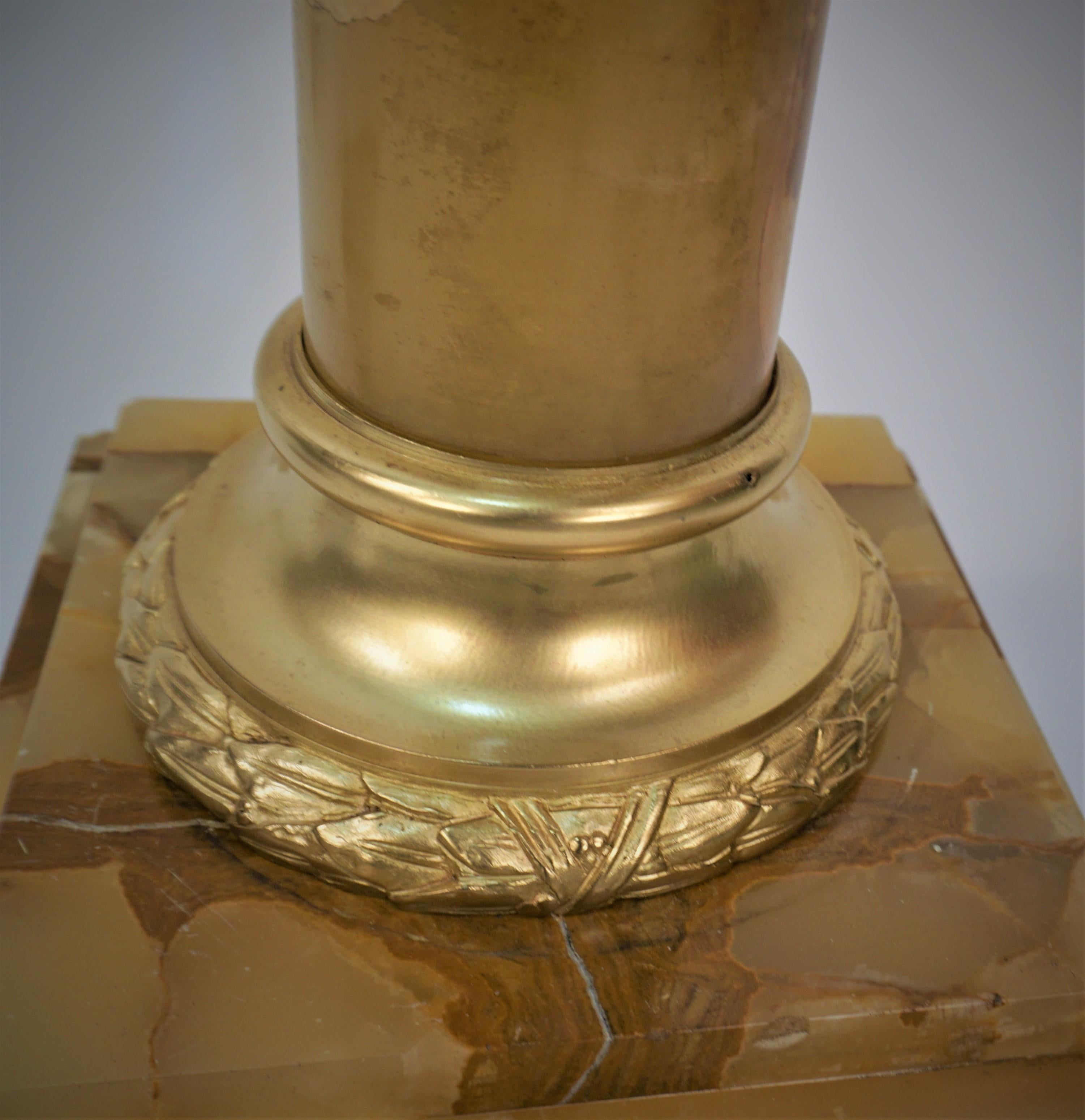 Französischer Sockel aus Onyx und Bronze des 19. Jahrhunderts – Säule im Angebot 3