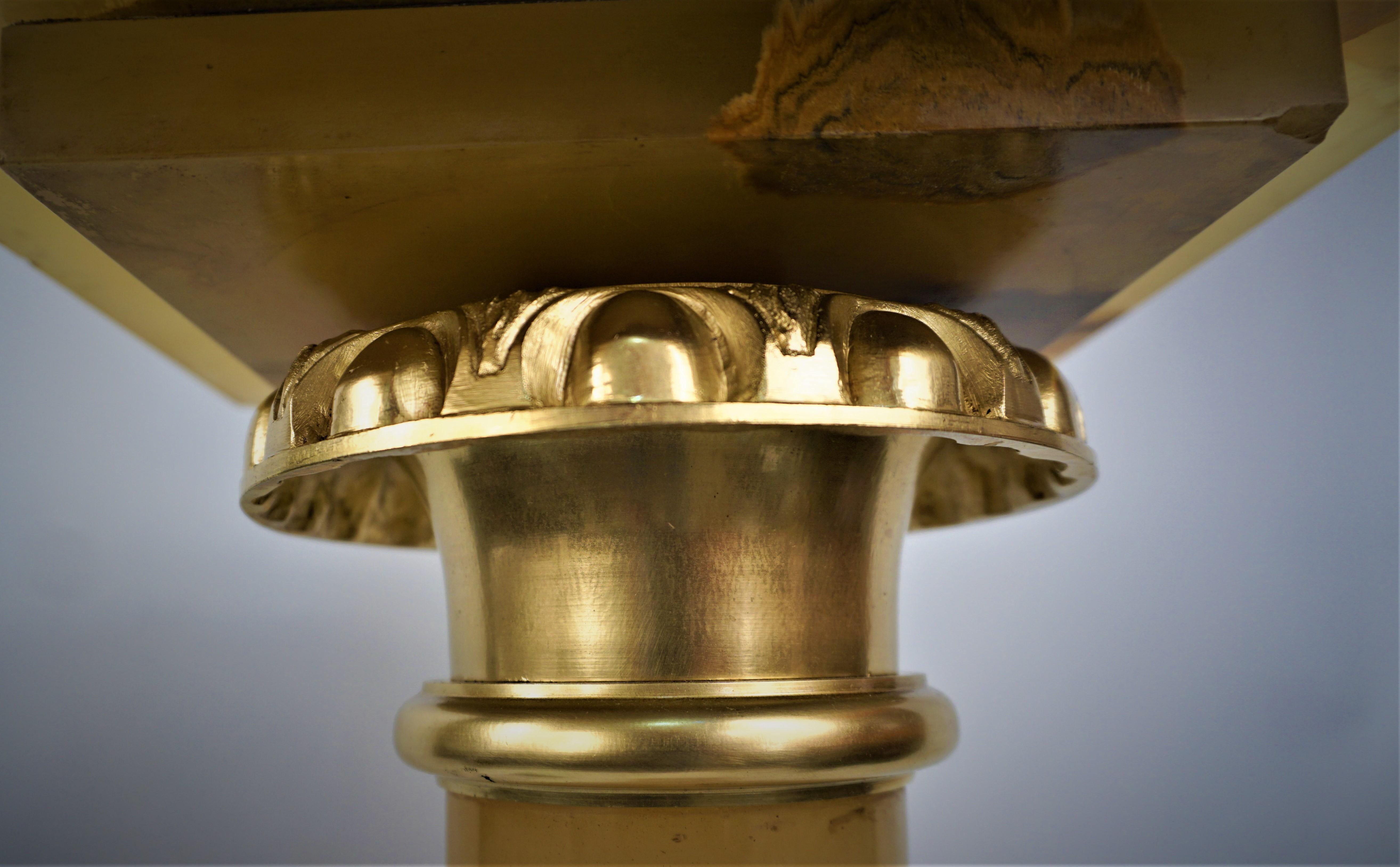 Französischer Sockel aus Onyx und Bronze des 19. Jahrhunderts – Säule im Angebot 4
