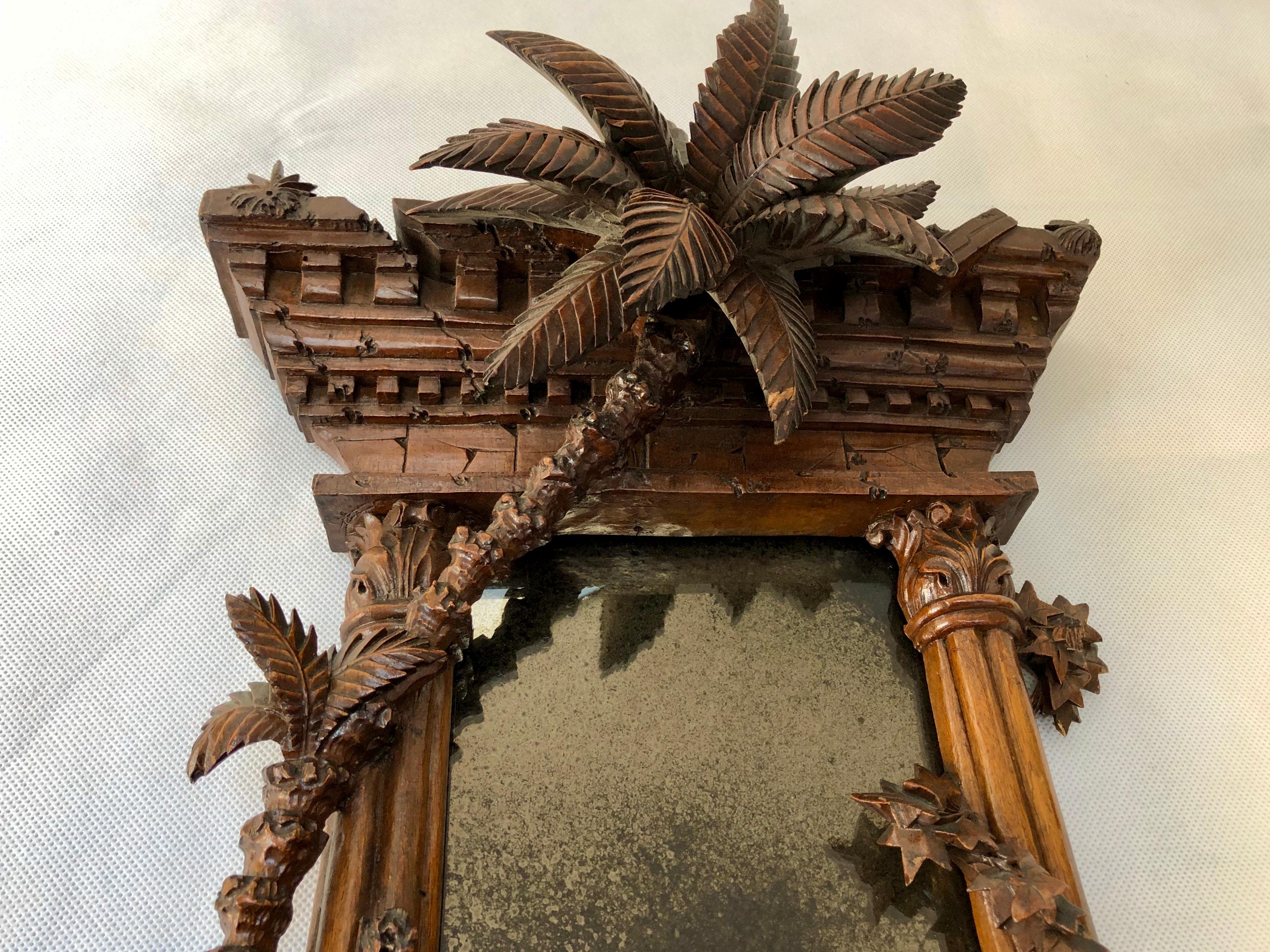 French 19th Century Orientalist Carved Walnut Frame Modelled as a Classical Ruin For Sale 4