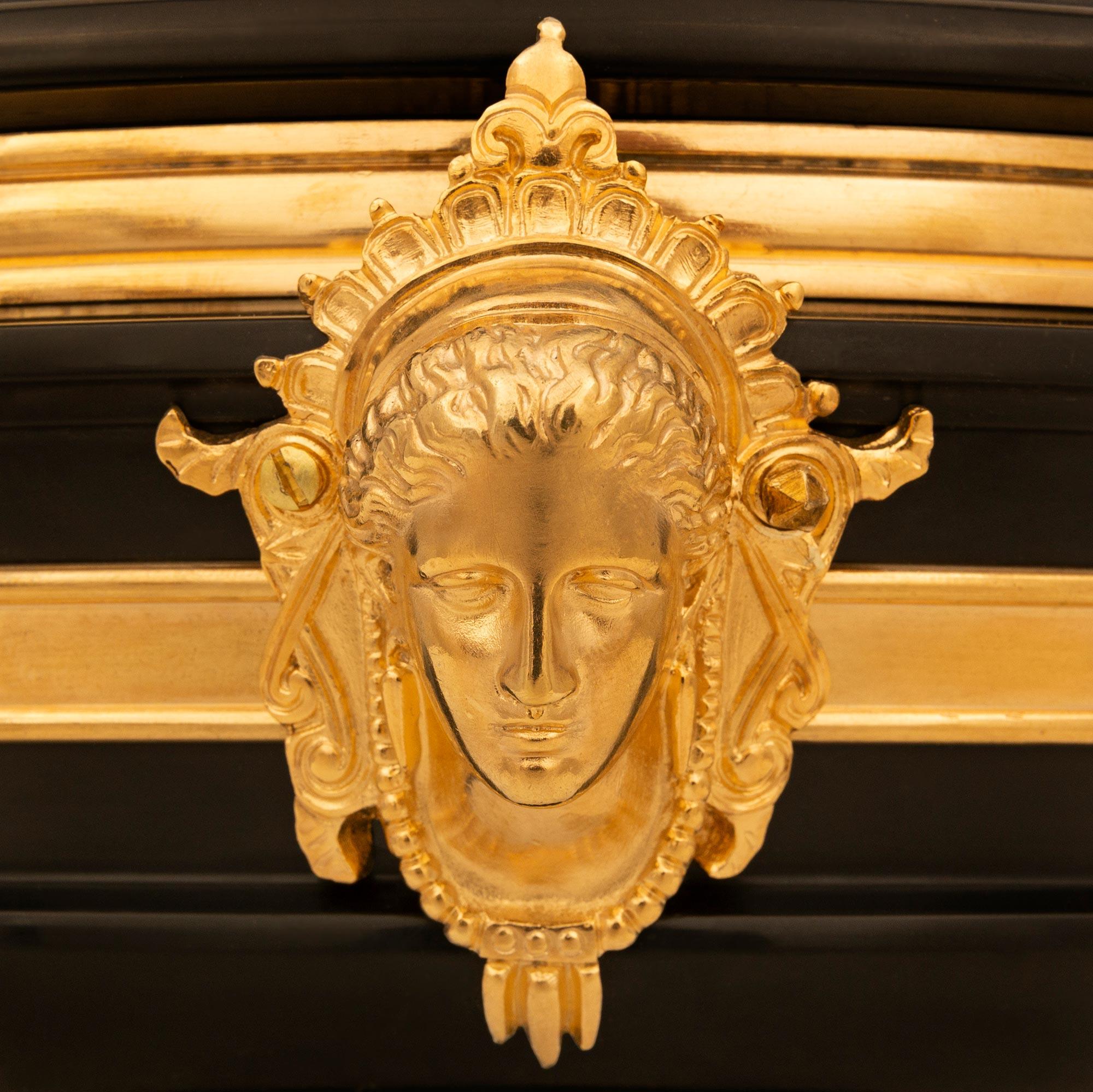 19th Century French 19th century Ormolu and black marble centerpiece, signed Barbedienne For Sale