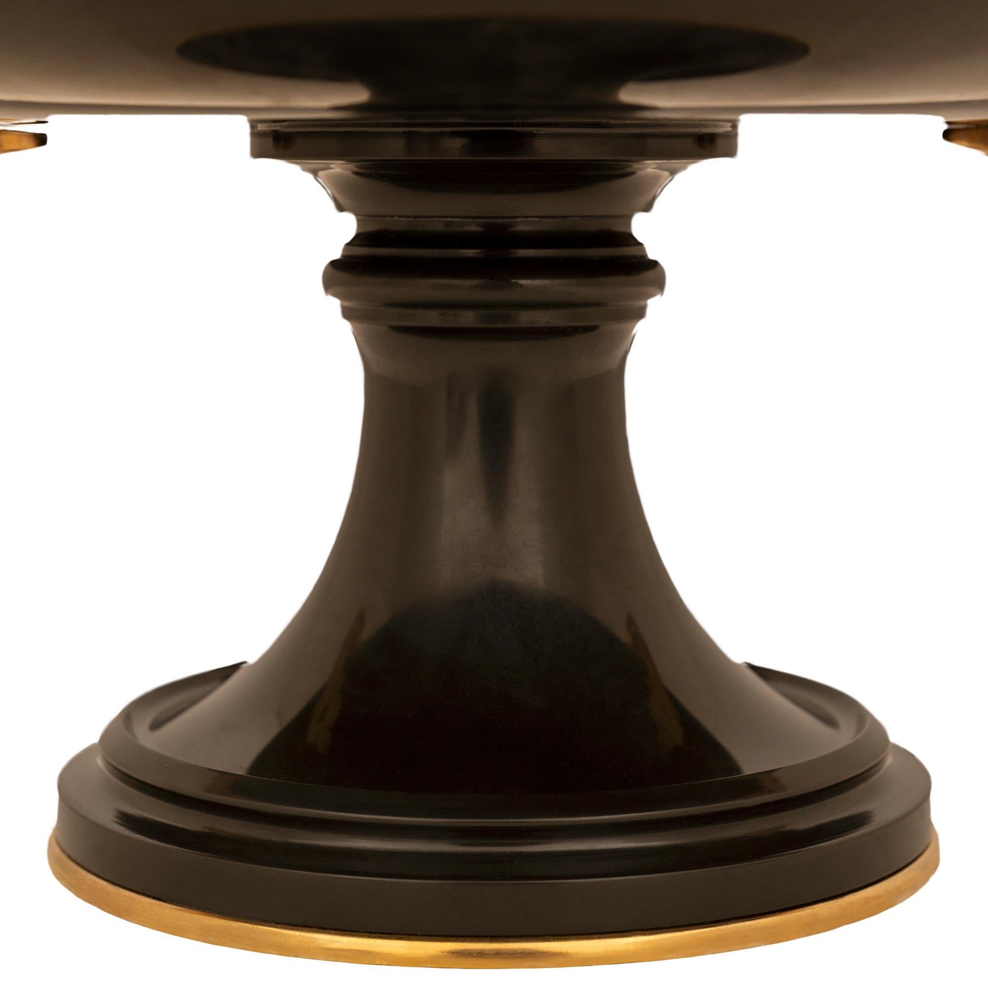 French 19th century Ormolu and black marble centerpiece, signed Barbedienne For Sale 3
