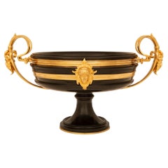 French 19th century Ormolu and black marble centerpiece, signed Barbedienne