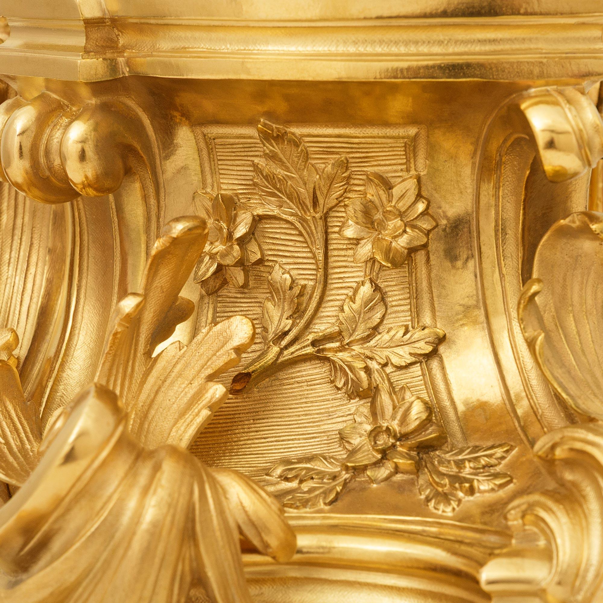 French 19th century Ormolu and Bronze clock, signed Raingo Freres For Sale 3