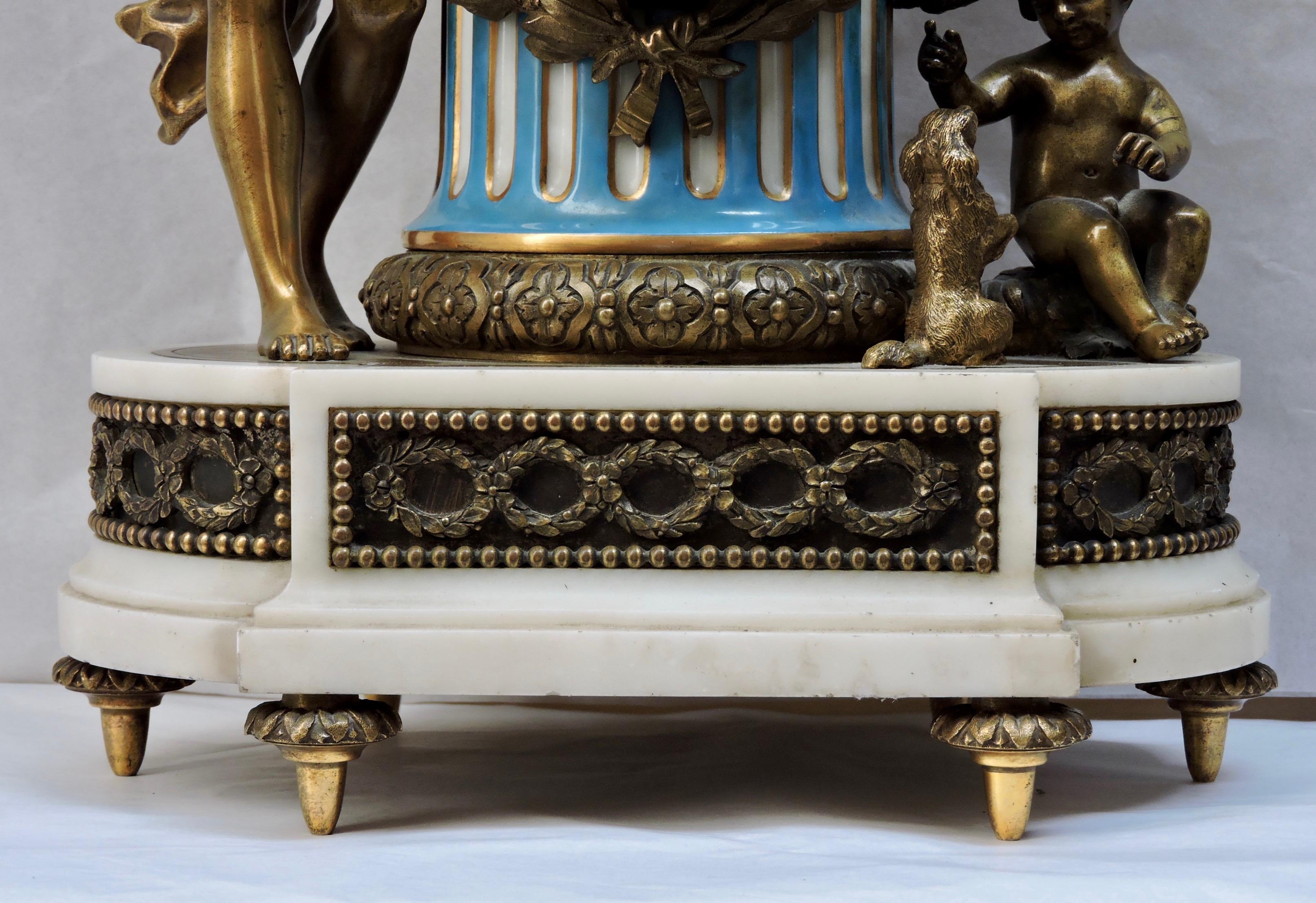 French 19th Century Ormolu and Sèvres Porcelain Clock 4