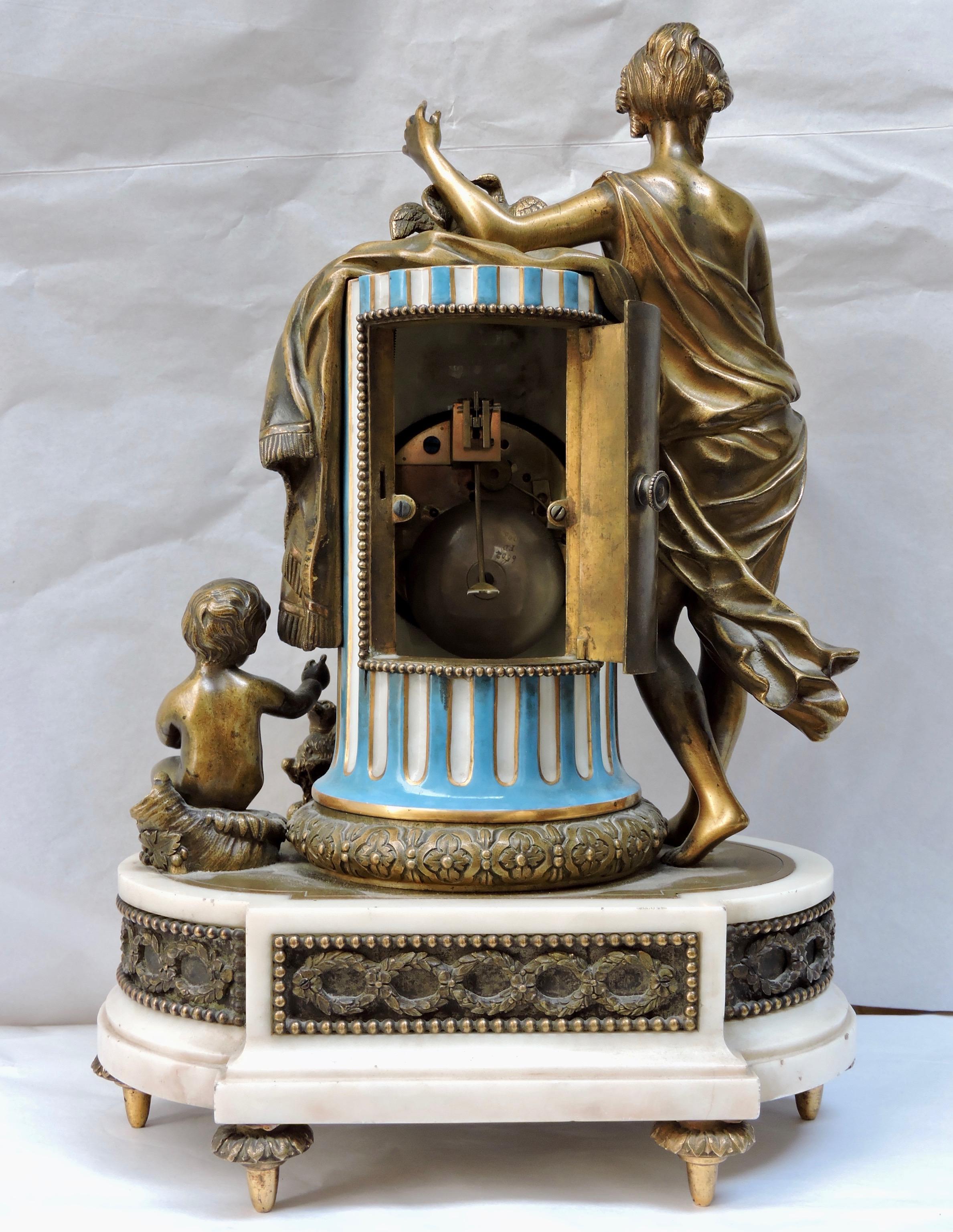 French 19th Century Ormolu and Sèvres Porcelain Clock In Good Condition In Saint-Ouen, FR