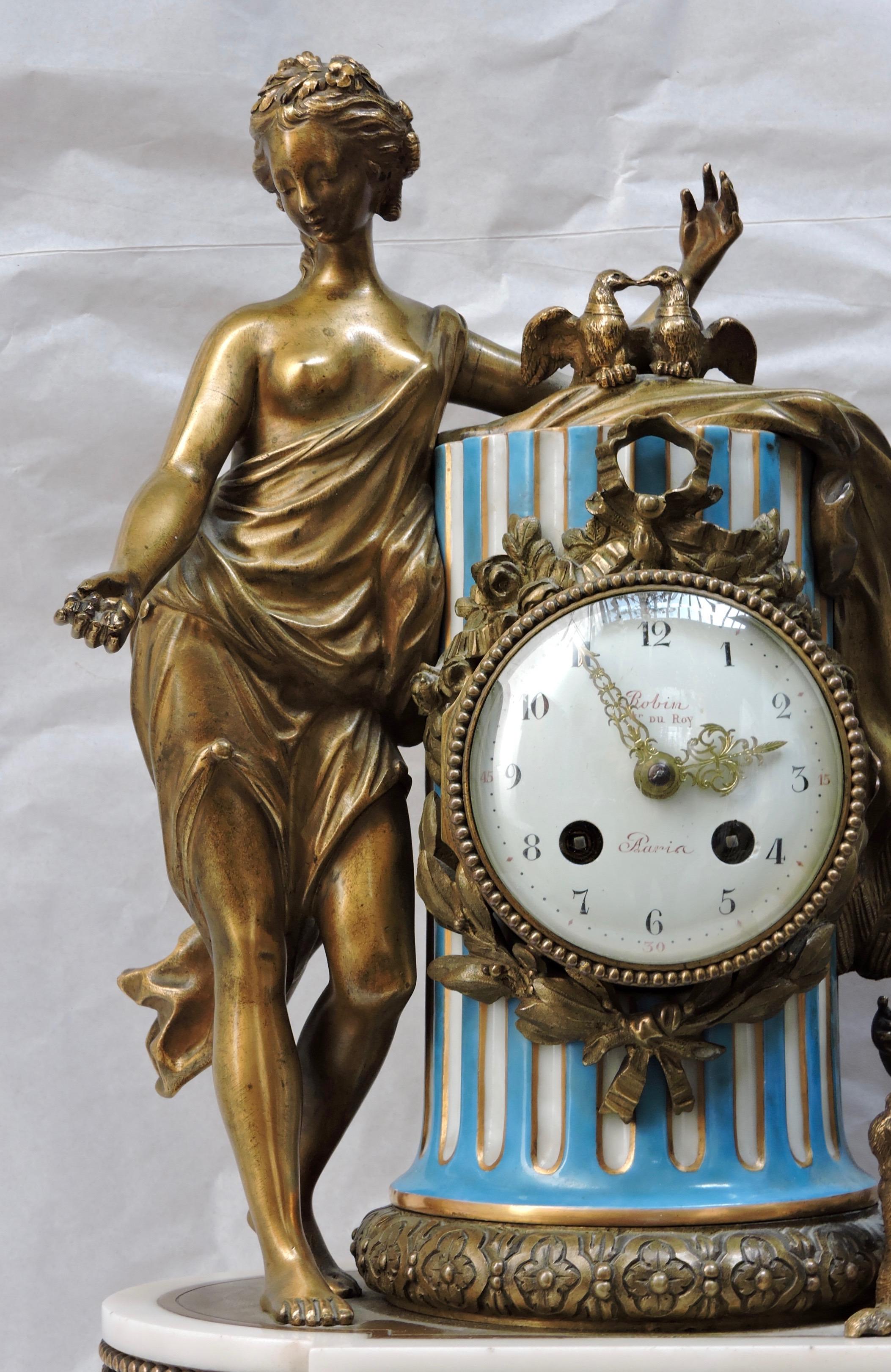 Late 19th Century French 19th Century Ormolu and Sèvres Porcelain Clock