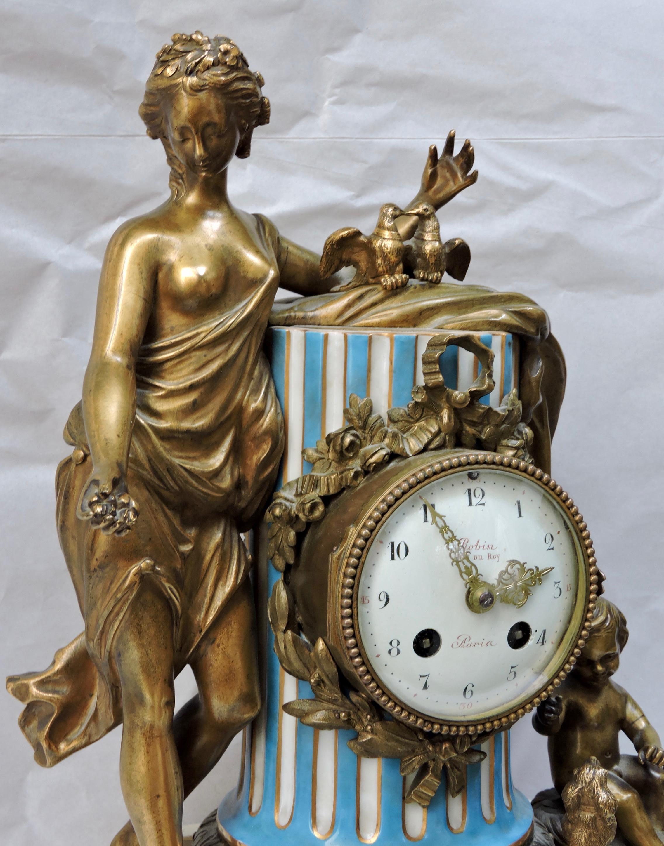 French 19th Century Ormolu and Sèvres Porcelain Clock 1