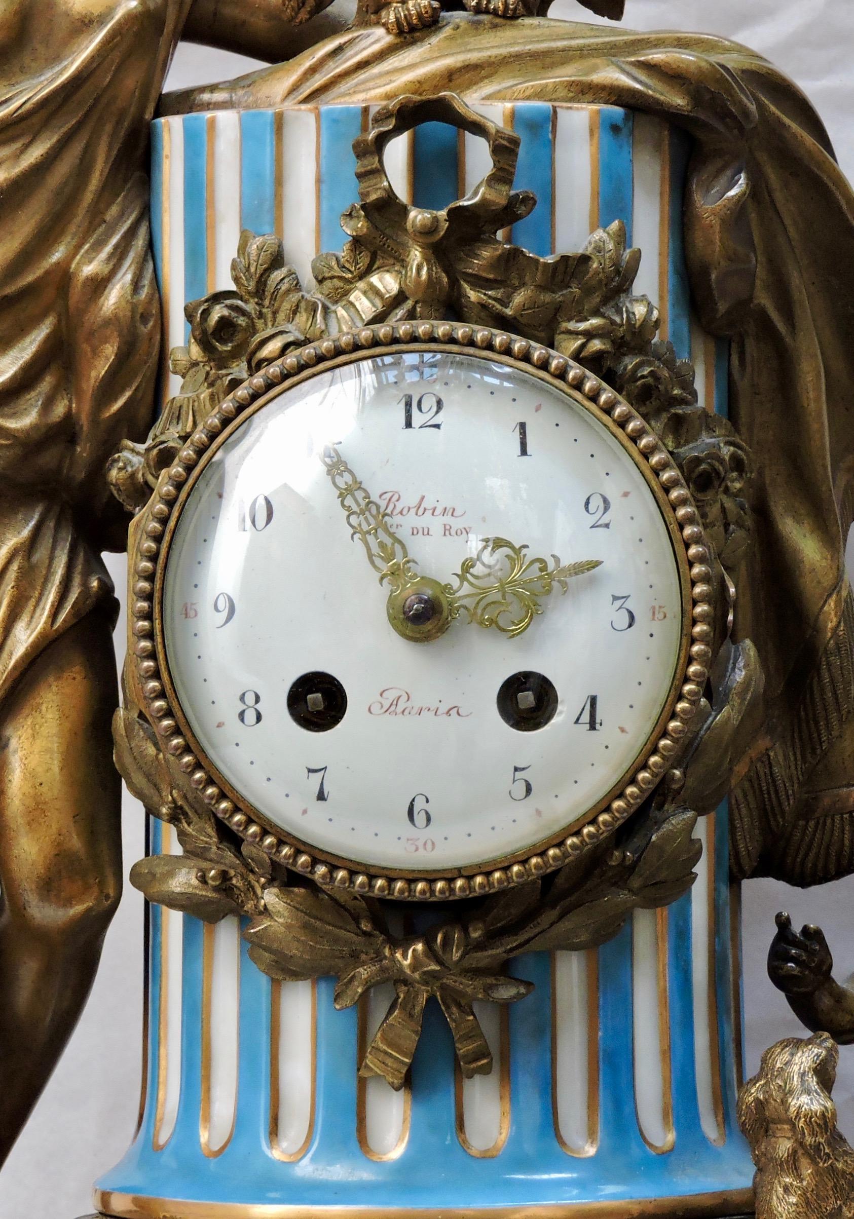 French 19th Century Ormolu and Sèvres Porcelain Clock 3
