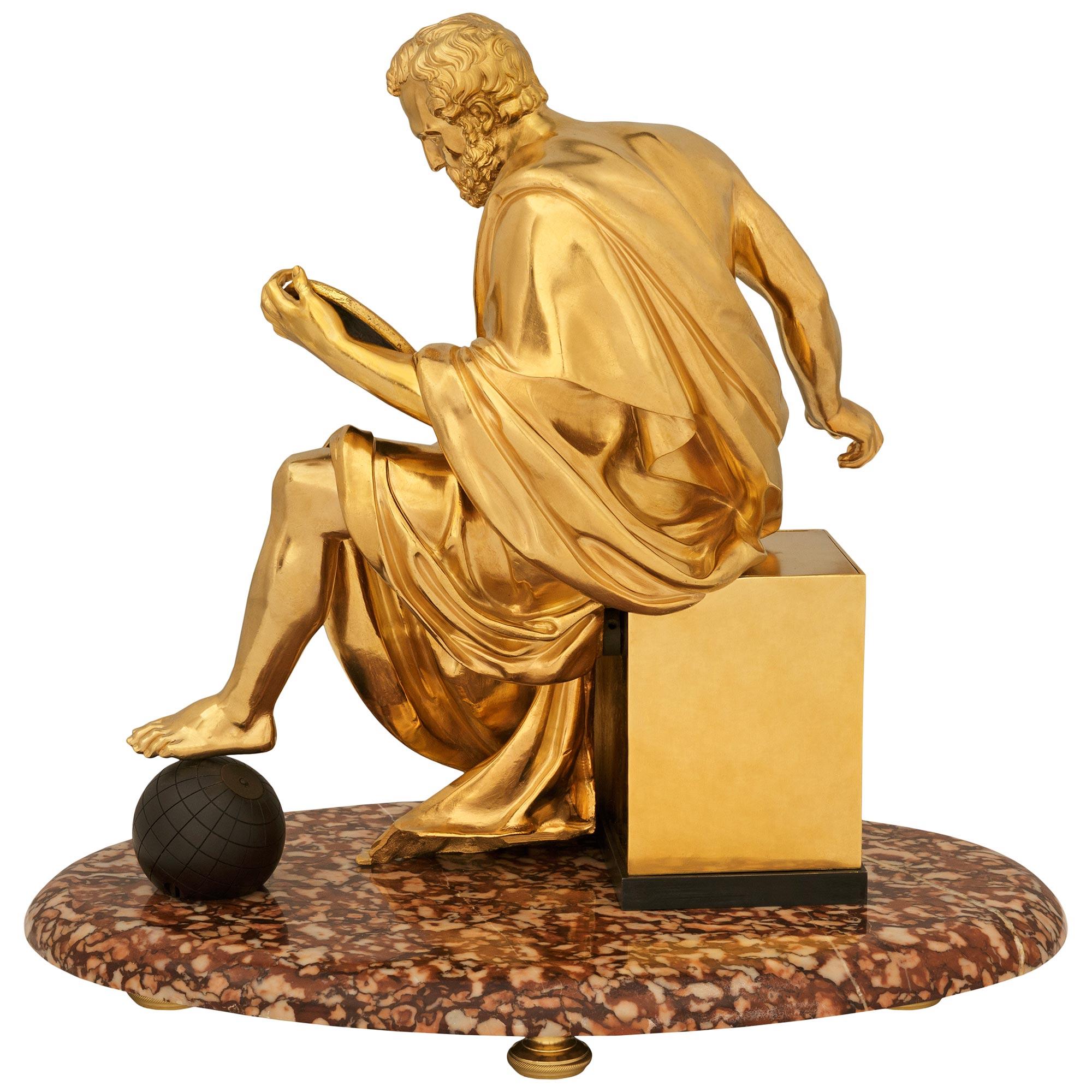 Statua di Archimede in Ormolu, bronzo e Wedgwood del XIX secolo in vendita 4