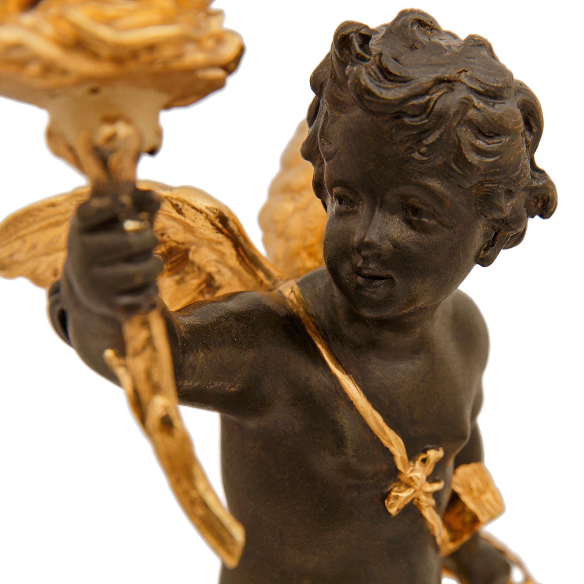 Lampade francesi del XIX secolo in ormolu, marmo e bronzo, firmate Anfrie in vendita 1