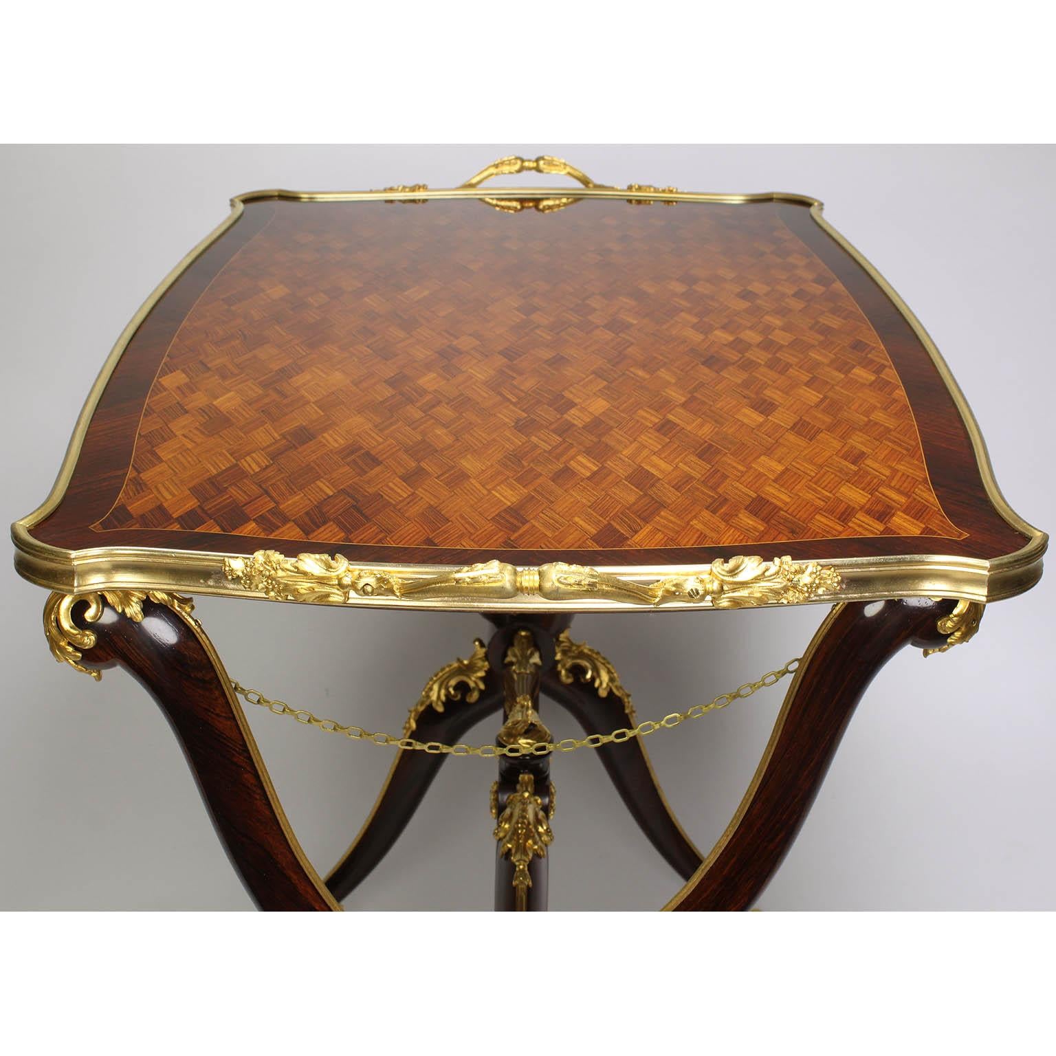 French 19th Century Ormolu Mounted Kingwood Parquetry Tea-Table, François Linke 3