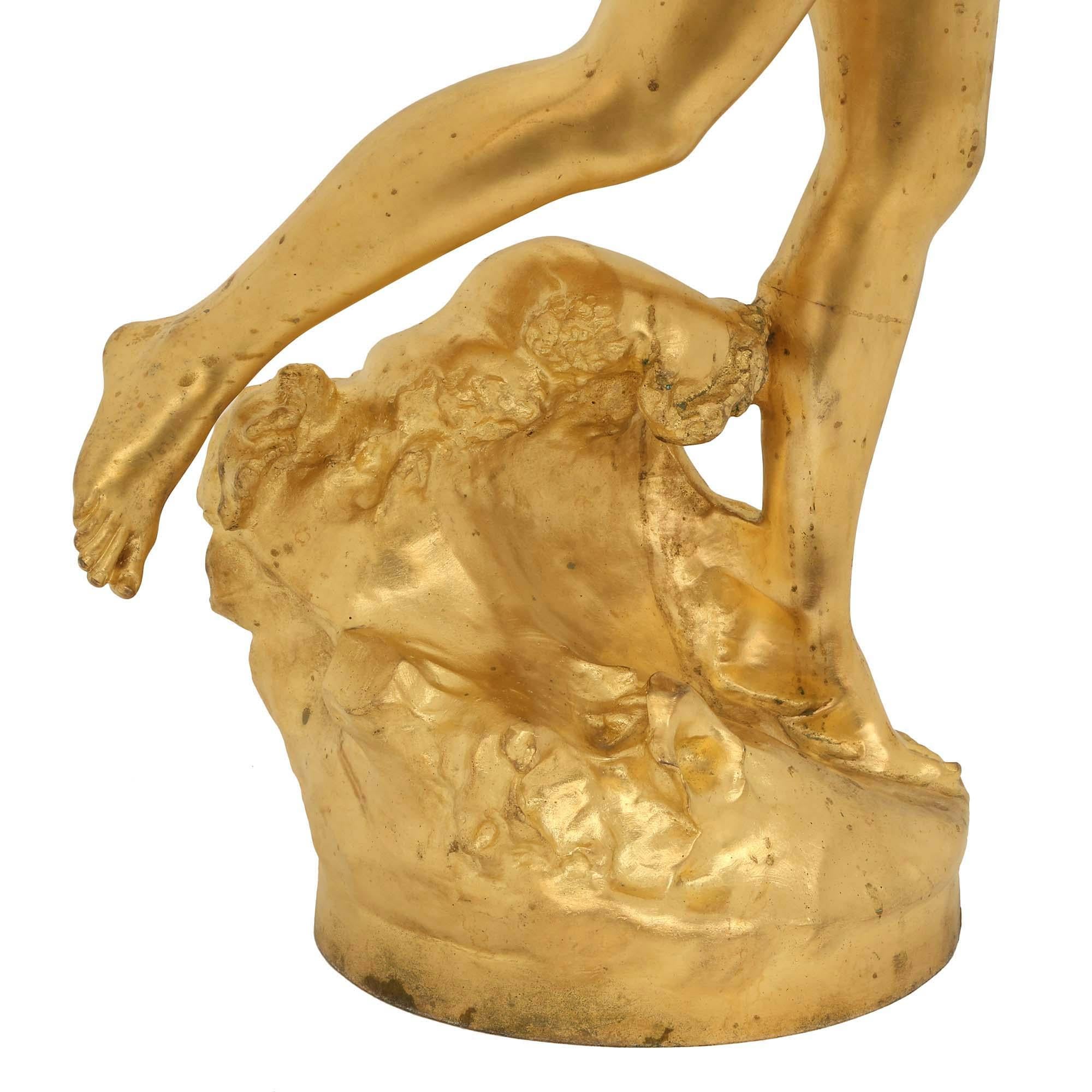  Französische Goldbronze-Statue der Nereids aus dem 19. Jahrhundert, signiert Claude-André Férigoule im Angebot 6
