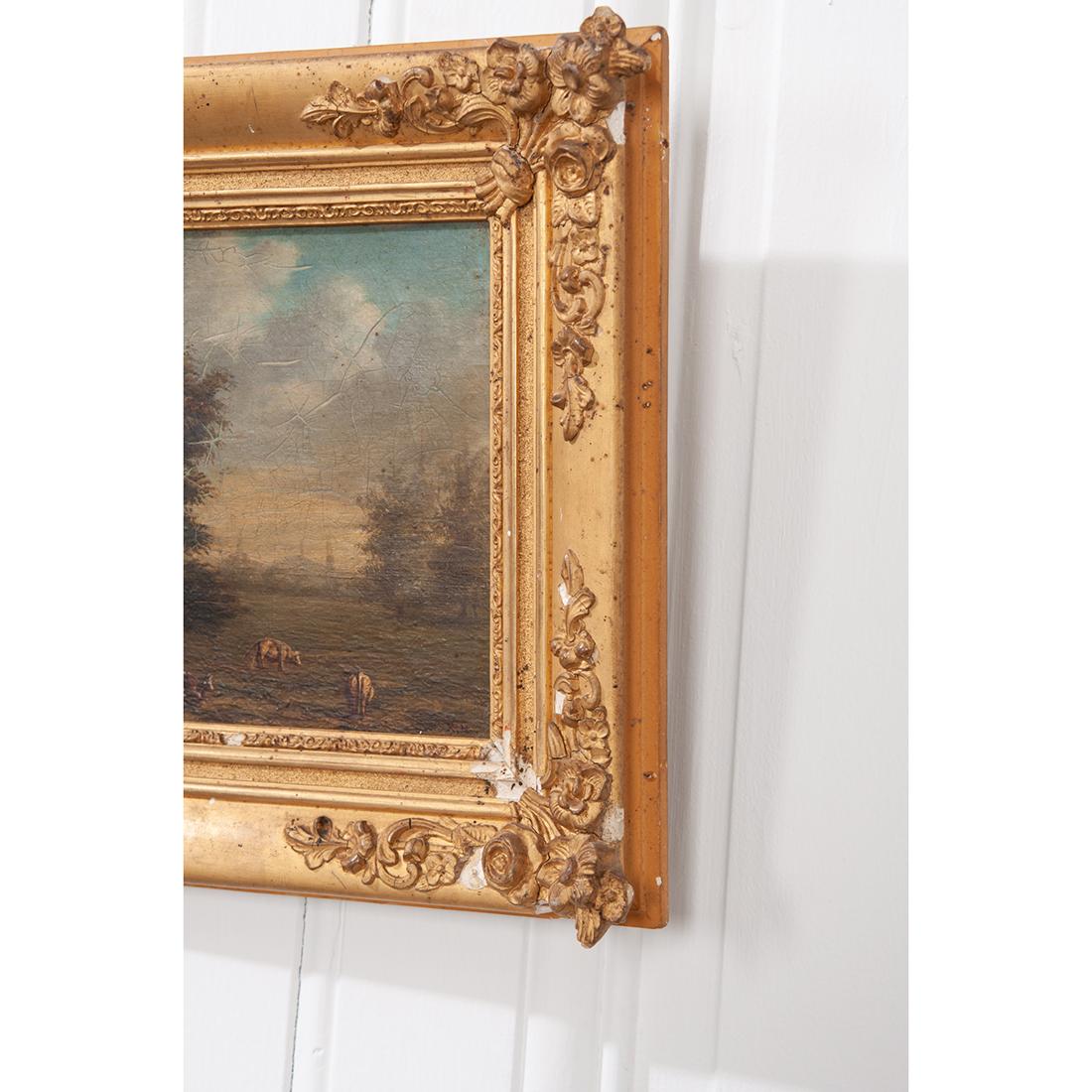 Other French 19th Century Ornate Gilt Framed Oil Painting