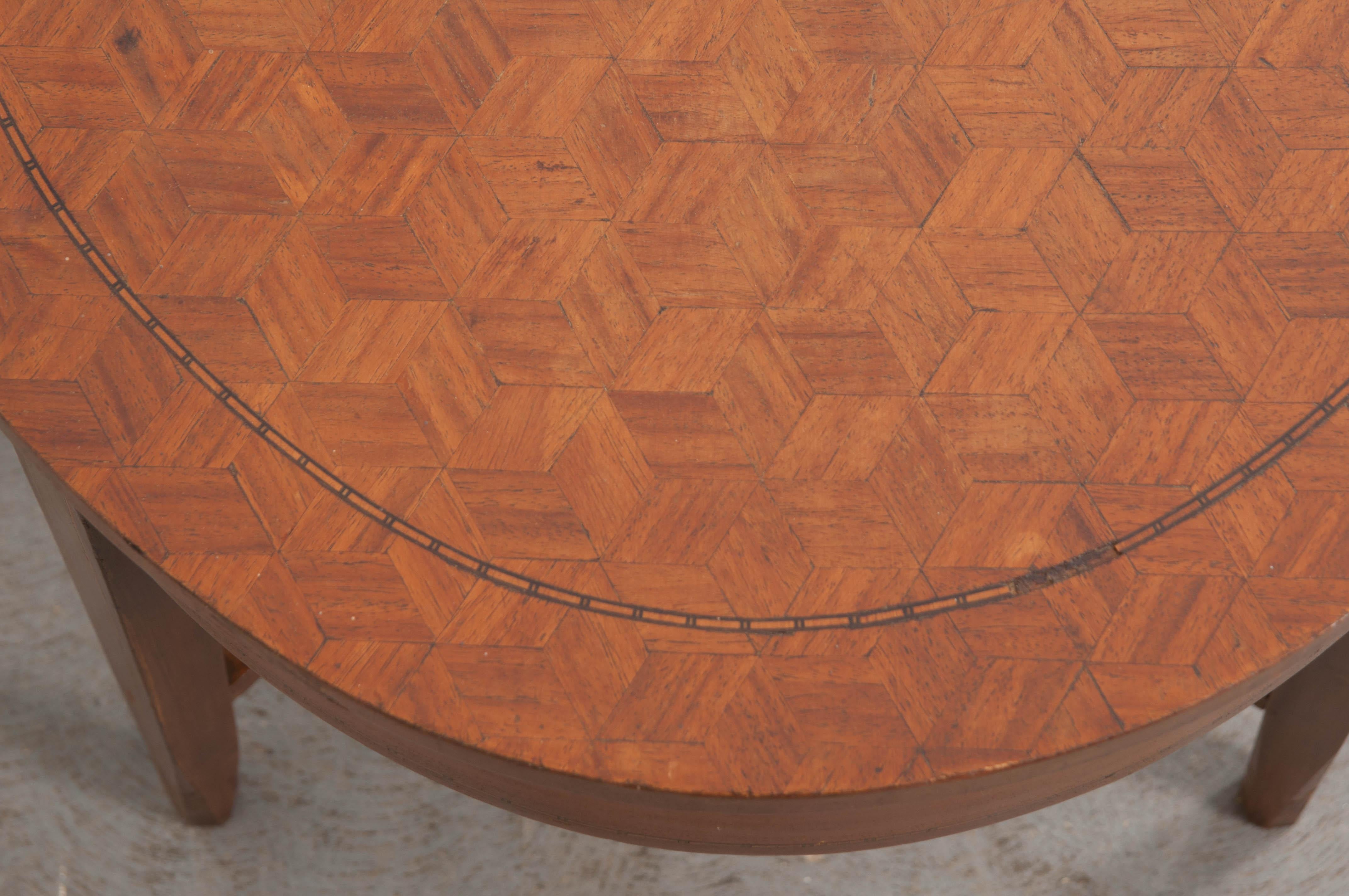 French 19th Century Oval Inlay Coffee Table 4