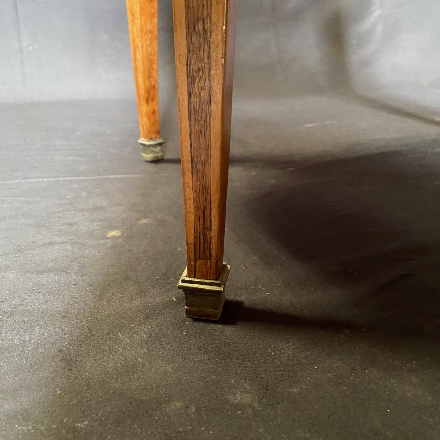 French 19th Century Oval Side Table or Desk with Embossed Leather Top In Good Condition In Hopewell, NJ