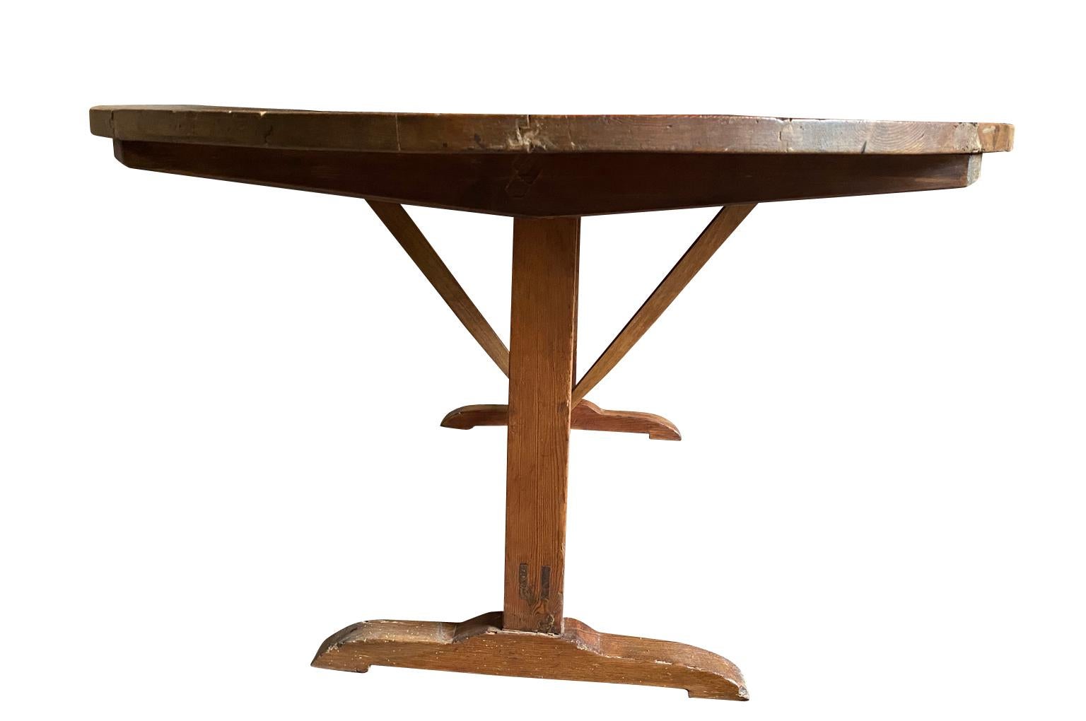 French 19th Century Oval Wine Tasting Table 1