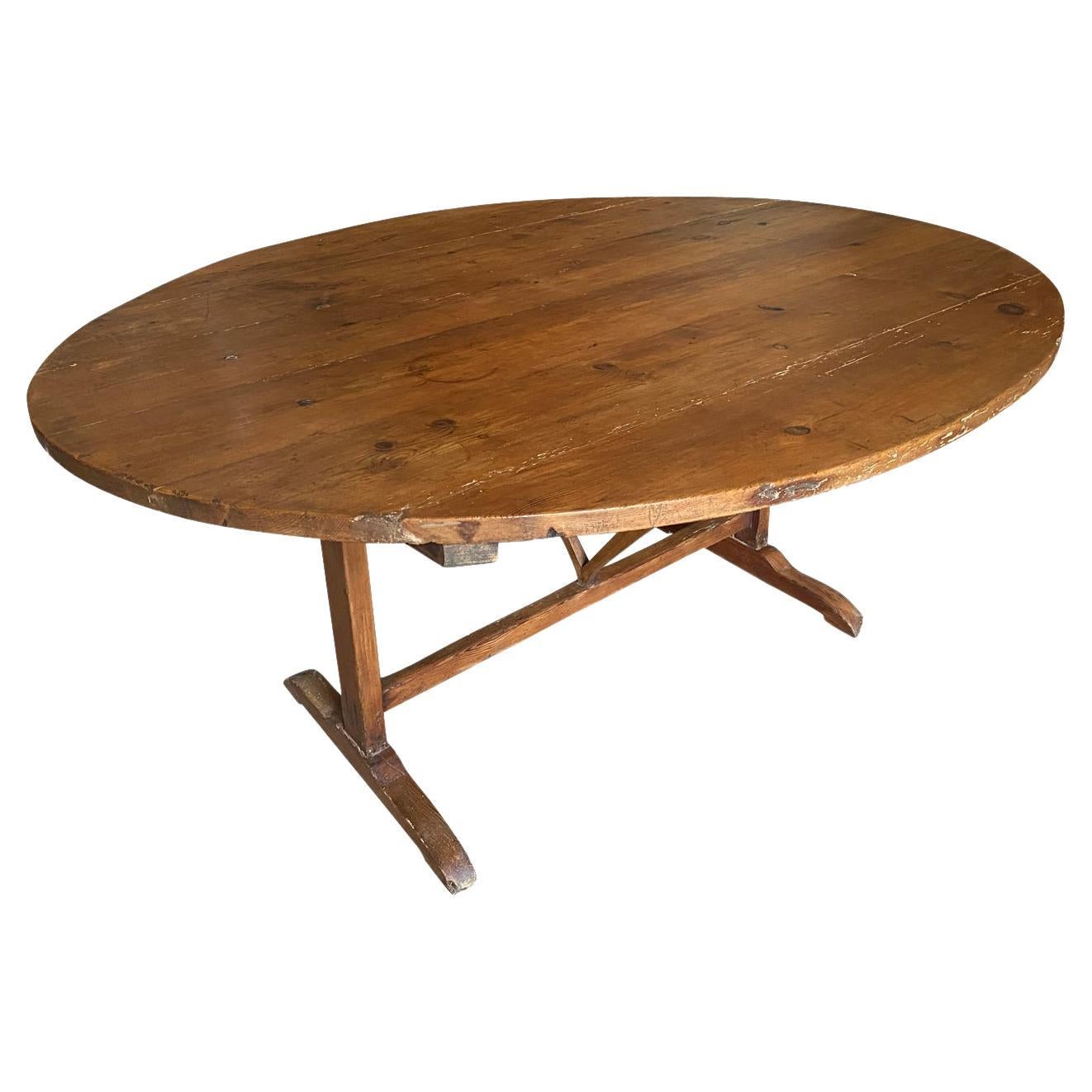 French 19th Century Oval Wine Tasting Table For Sale