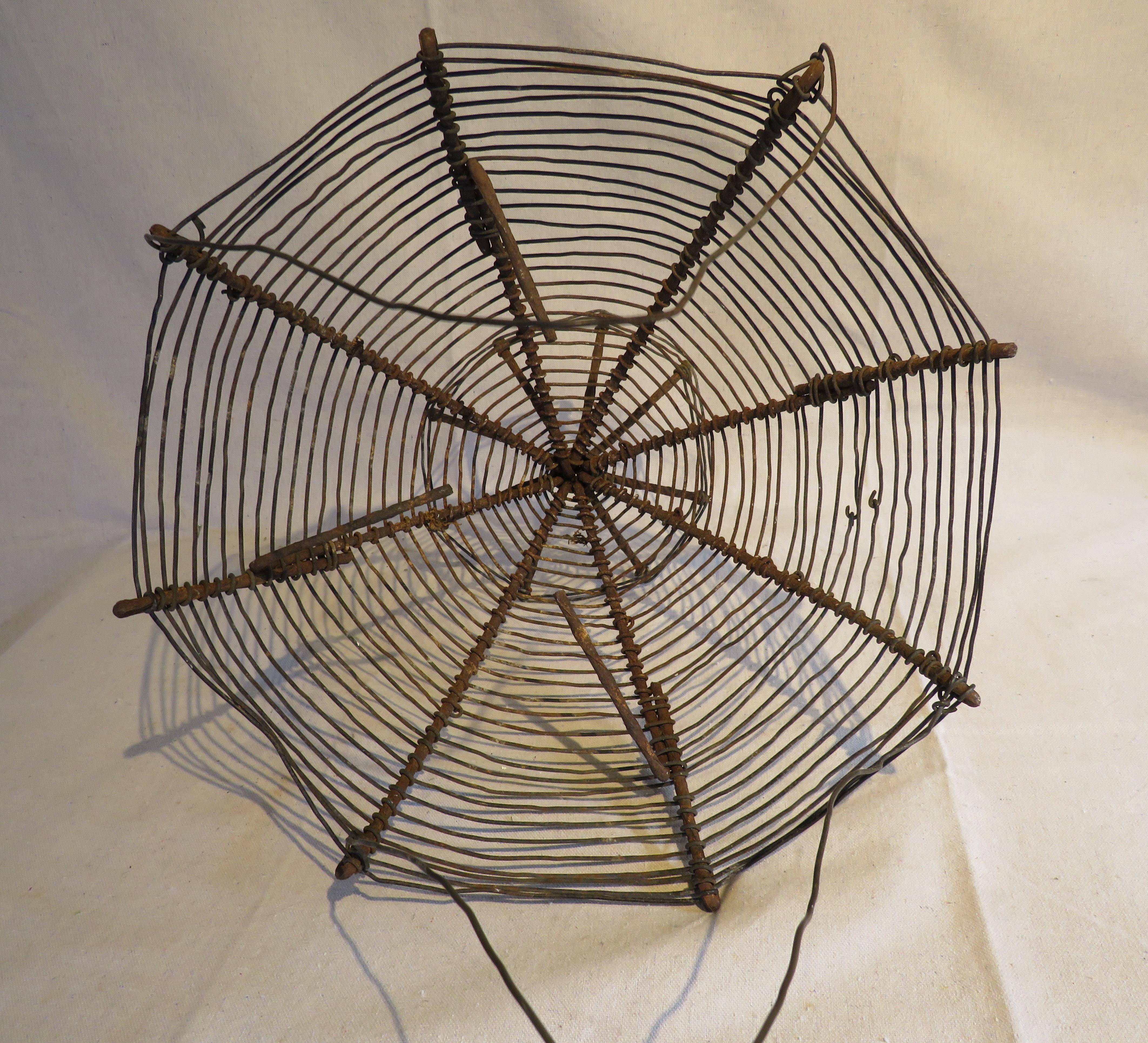 Wire French 19th Century Oyster Basket For Sale