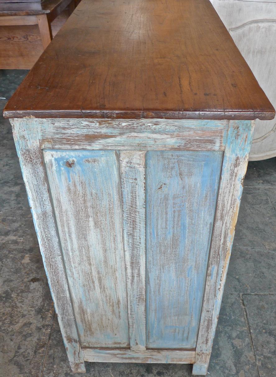Pine French 19th Century Painted 2-Door Buffet with One Large Drawer