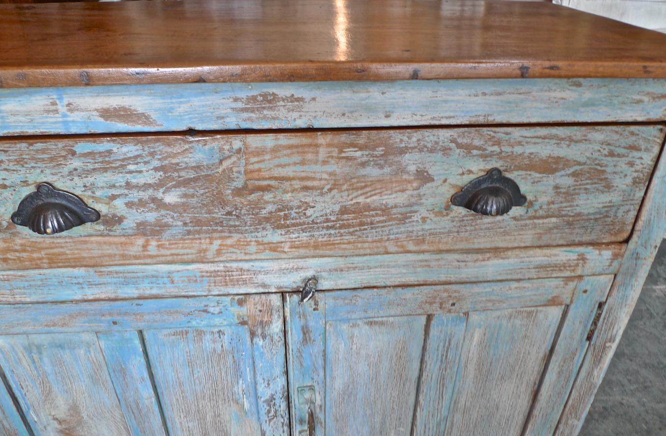 French 19th Century Painted 2-Door Buffet with One Large Drawer 2