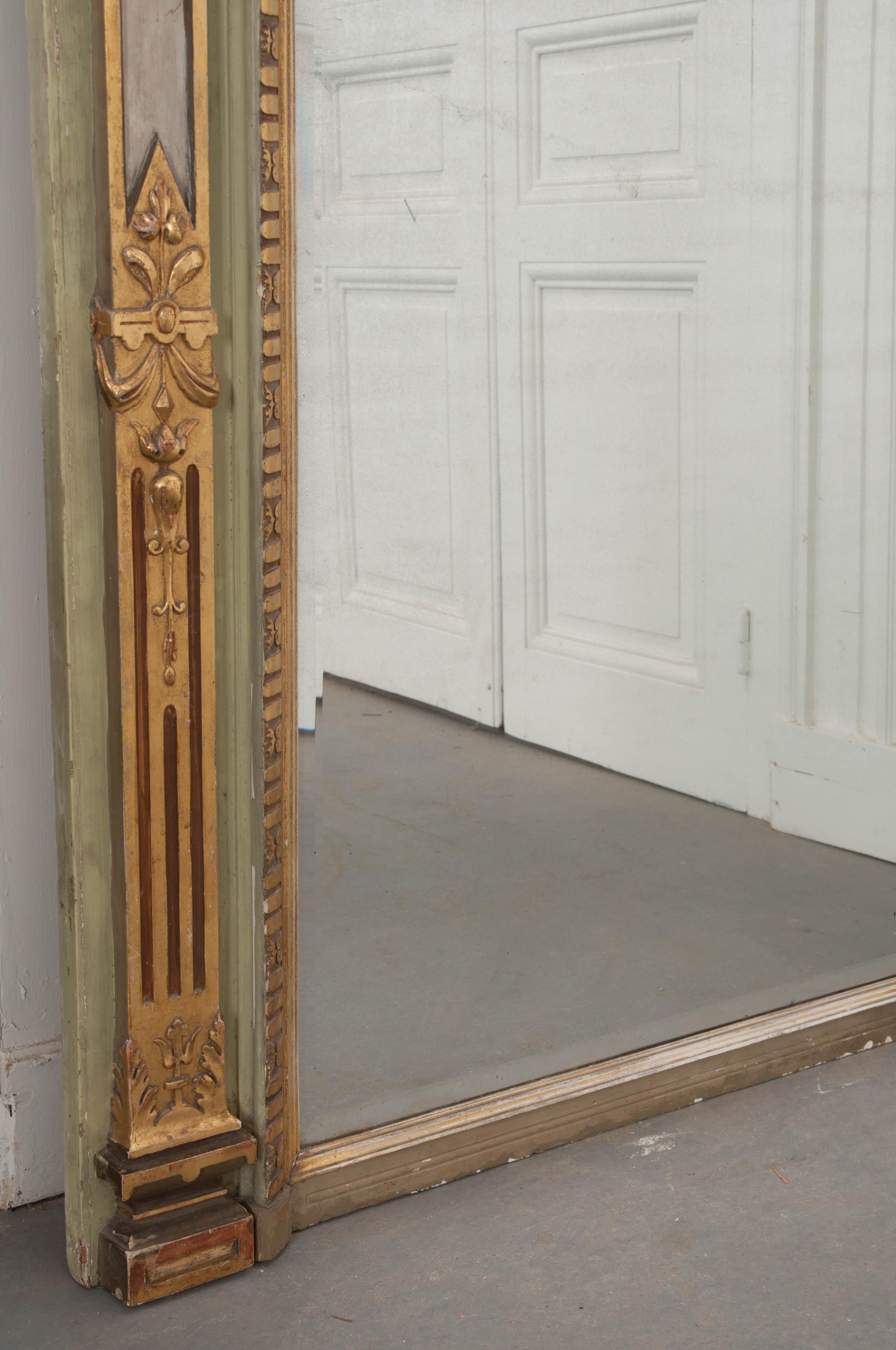 French 19th Century Painted and Gilded Pier Mirror 3