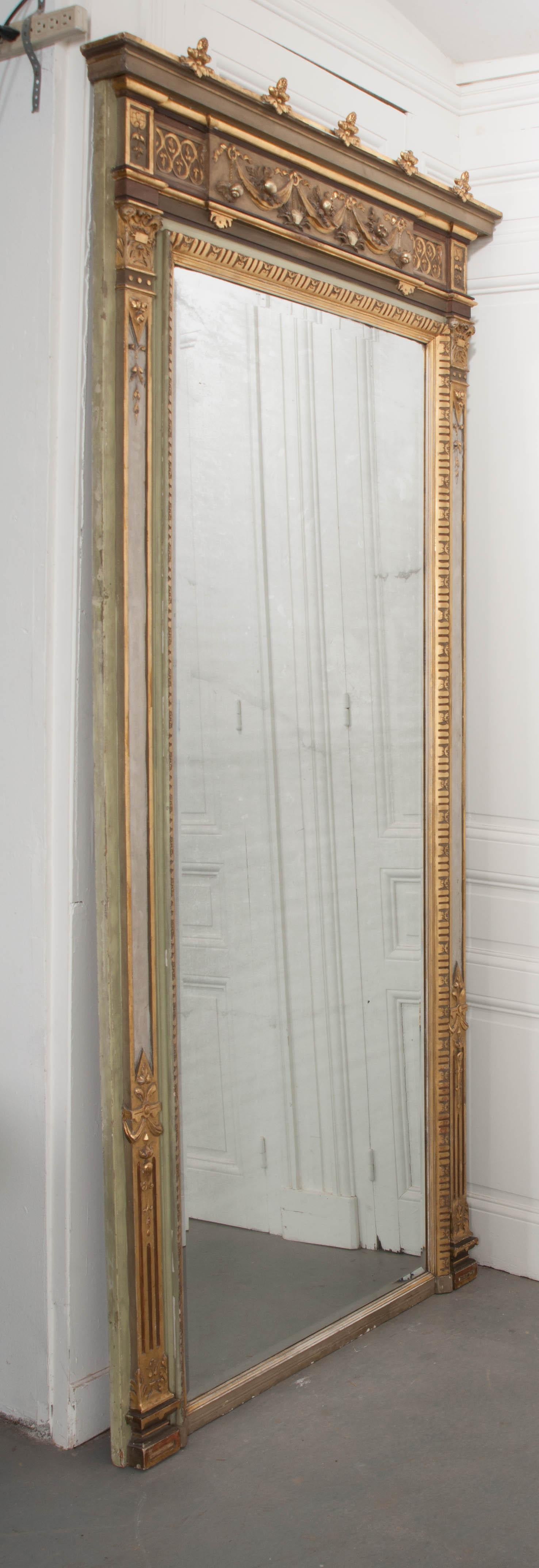 French 19th Century Painted and Gilded Pier Mirror 4
