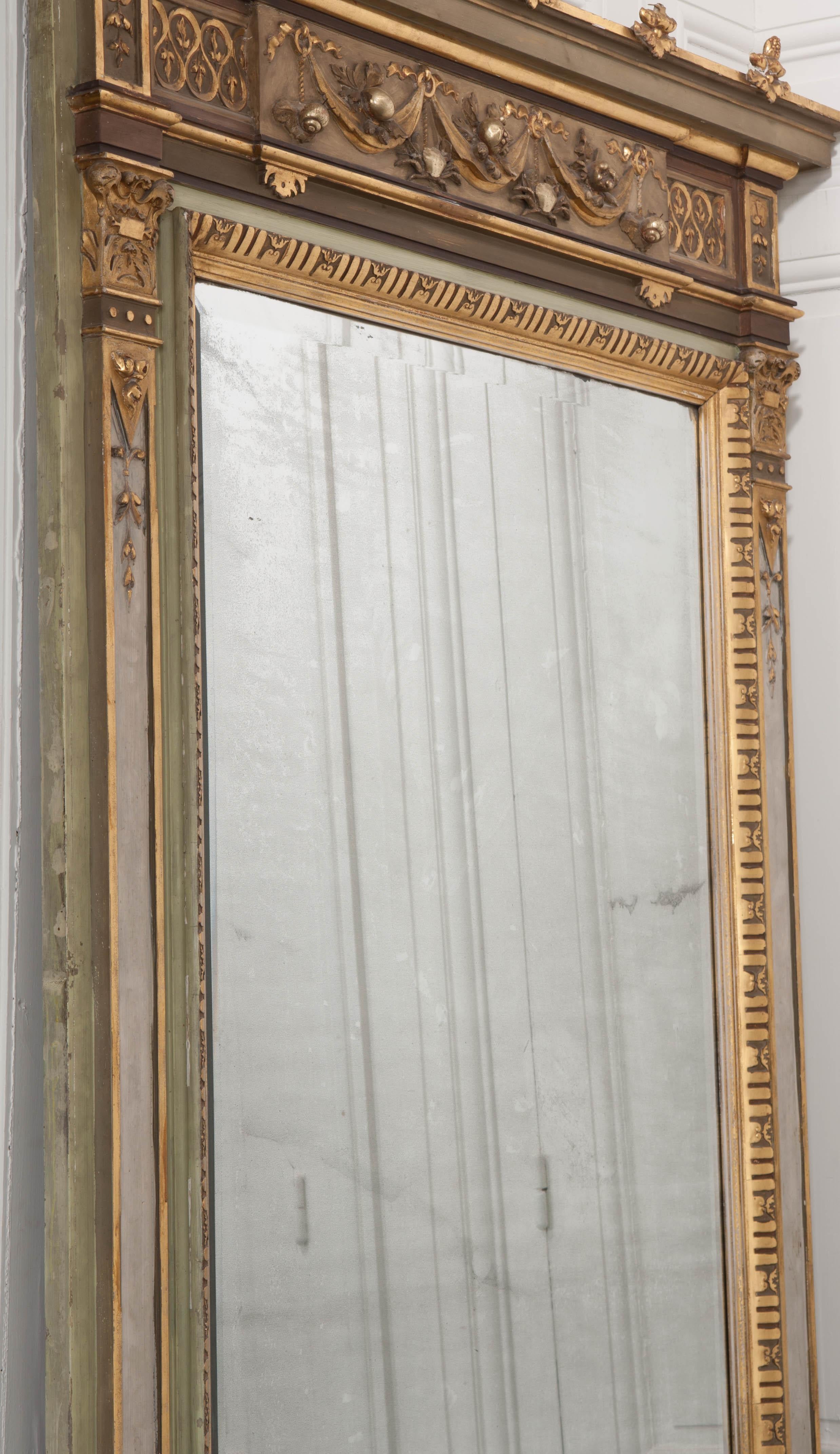 French 19th Century Painted and Gilded Pier Mirror 5