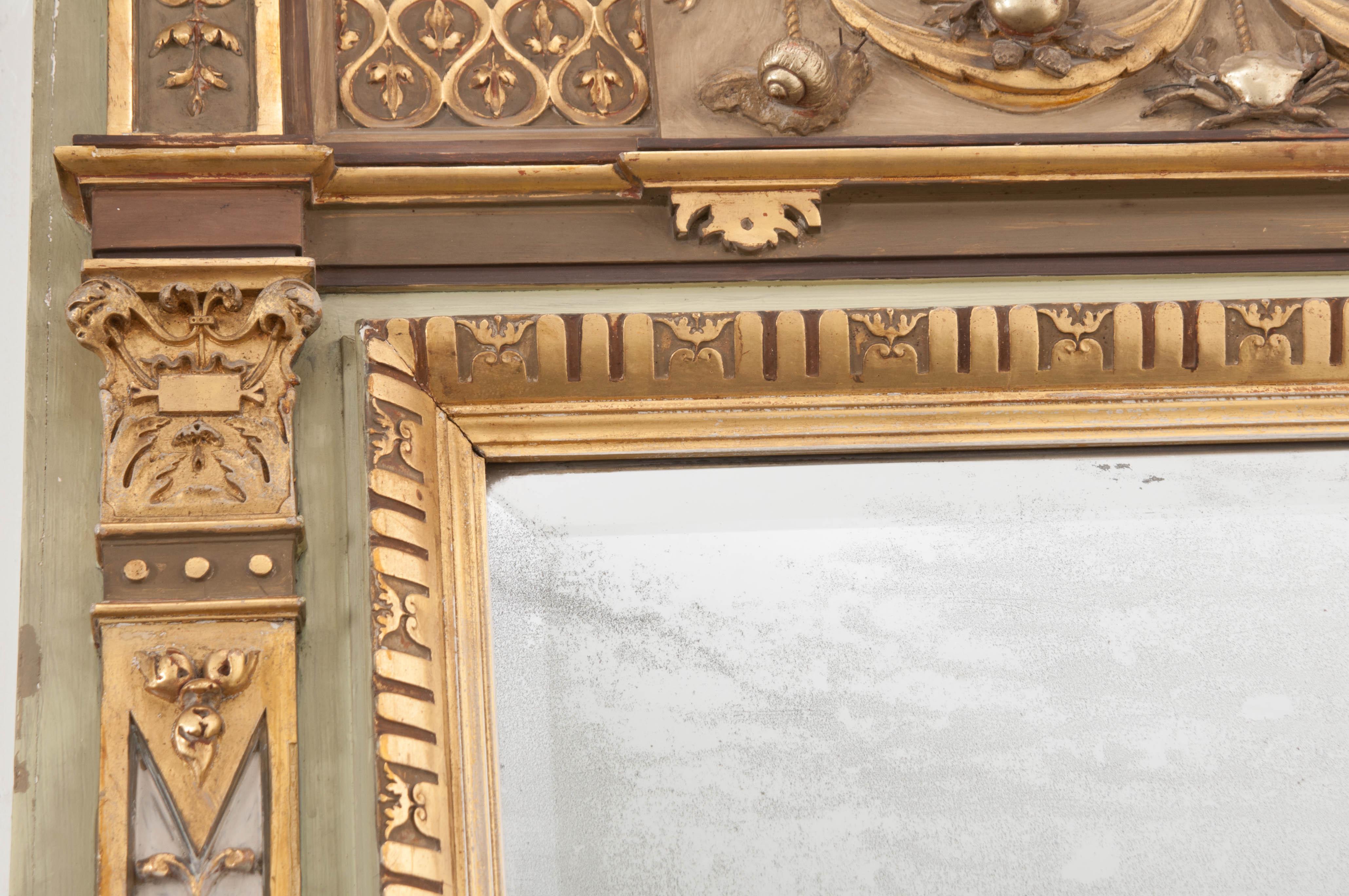 French 19th Century Painted and Gilded Pier Mirror 1