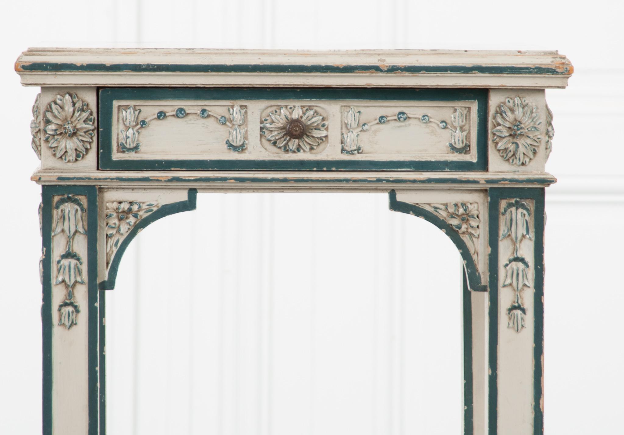 Patinated French 19th Century Painted Bedside Table