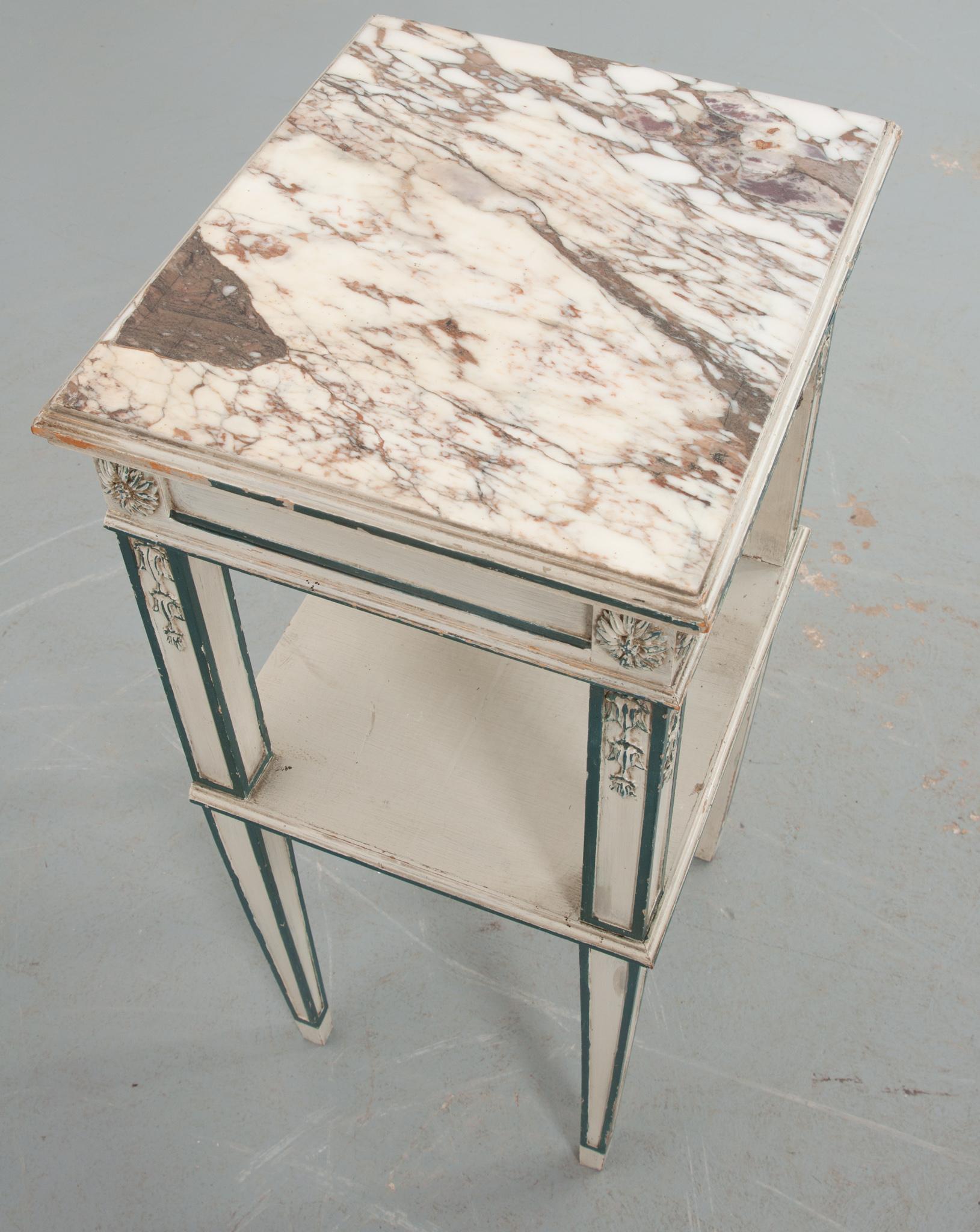 French 19th Century Painted Bedside Table In Good Condition In Baton Rouge, LA