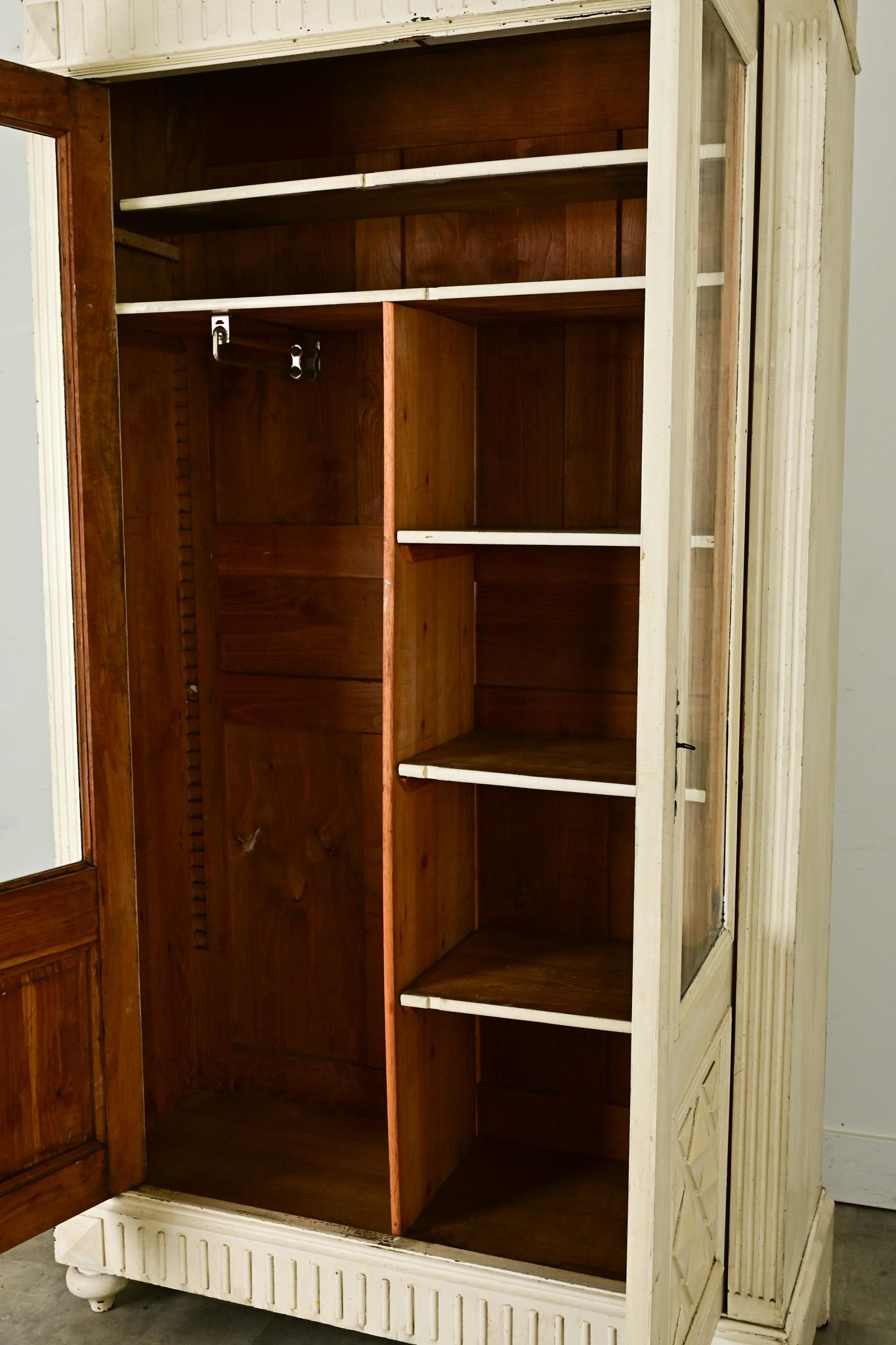 French 19th Century Painted Bibliotheque / Armoire For Sale 4