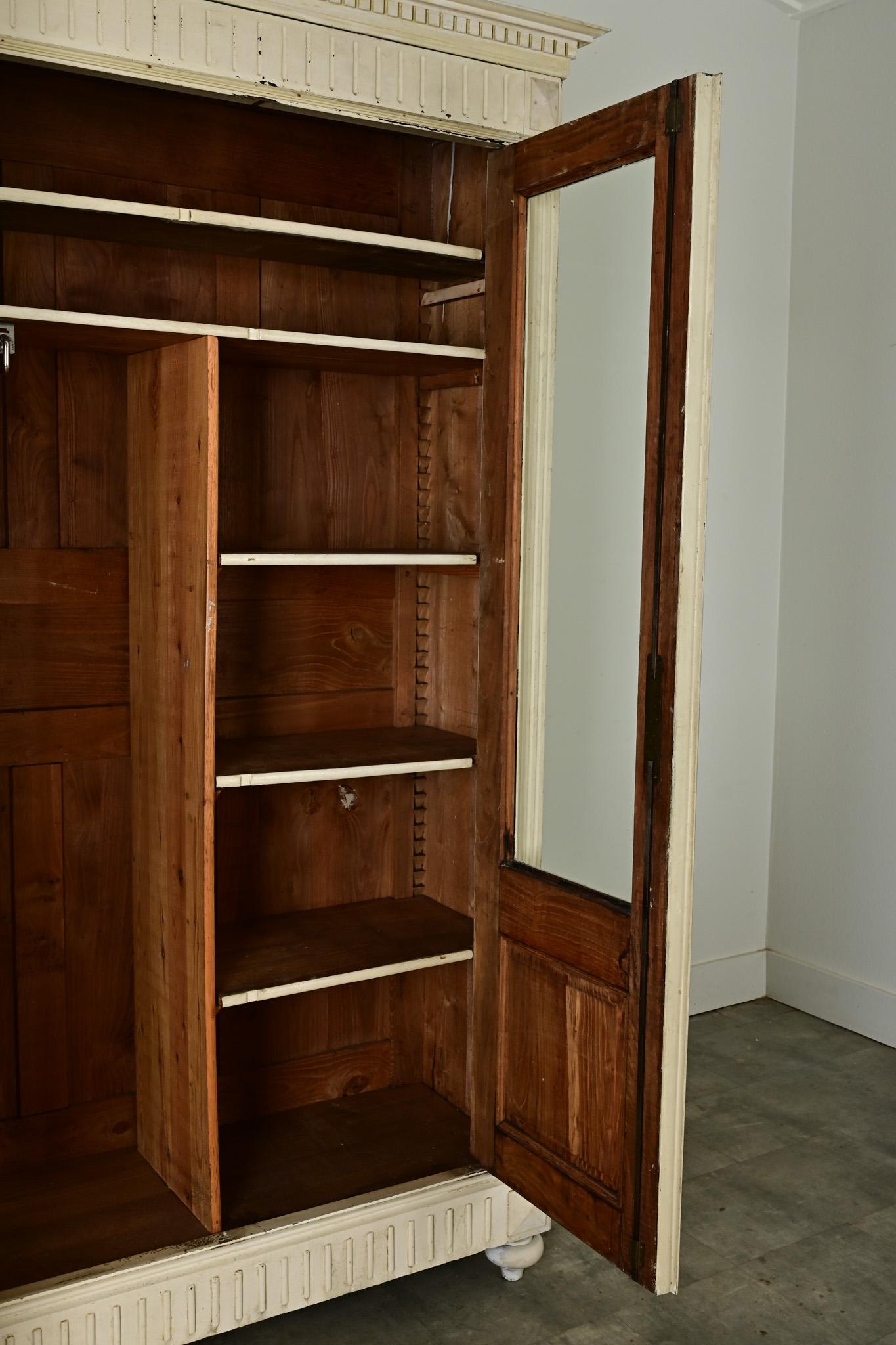 French 19th Century Painted Bibliotheque / Armoire For Sale 5
