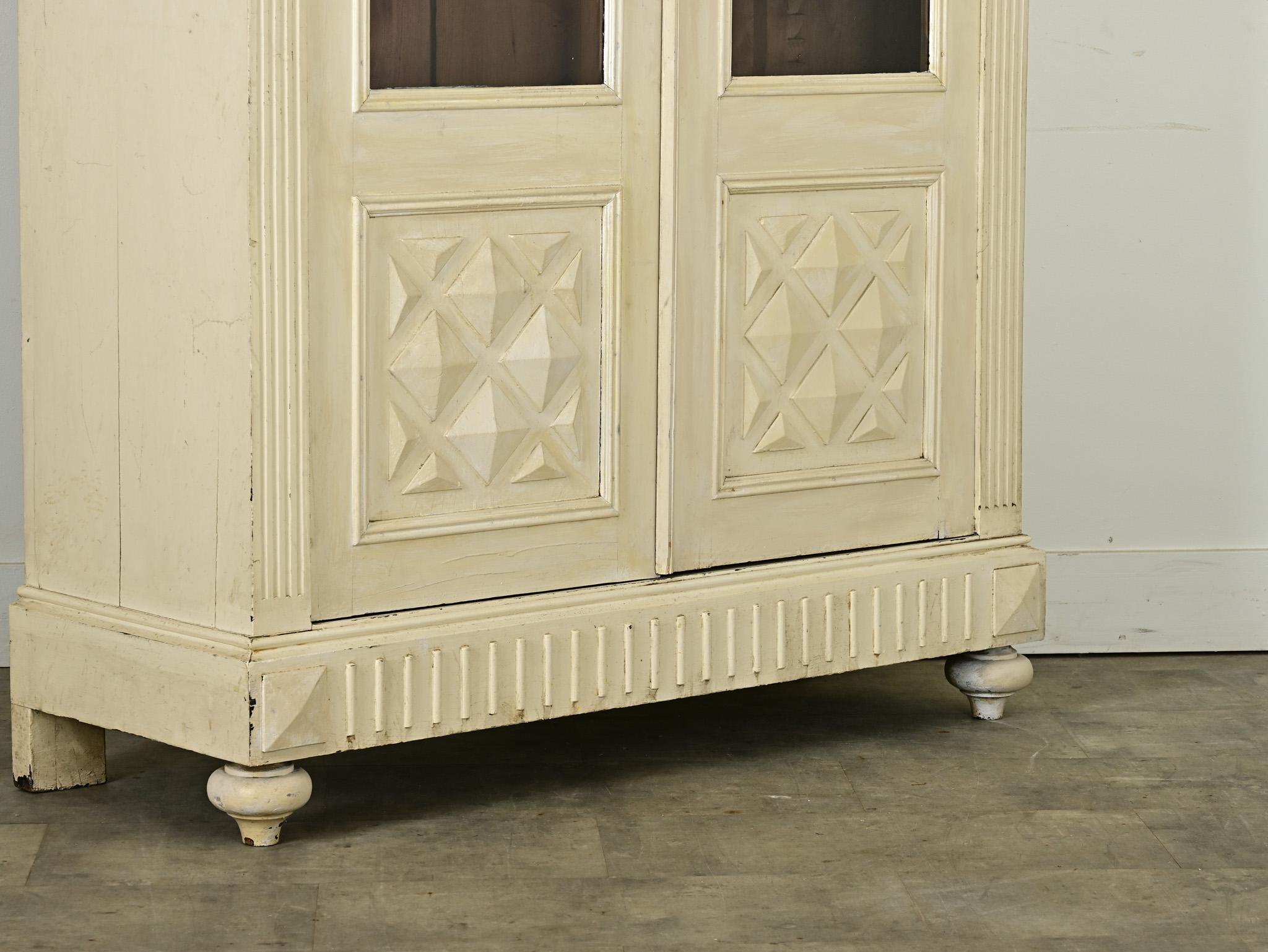 French 19th Century Painted Bibliotheque / Armoire For Sale 8
