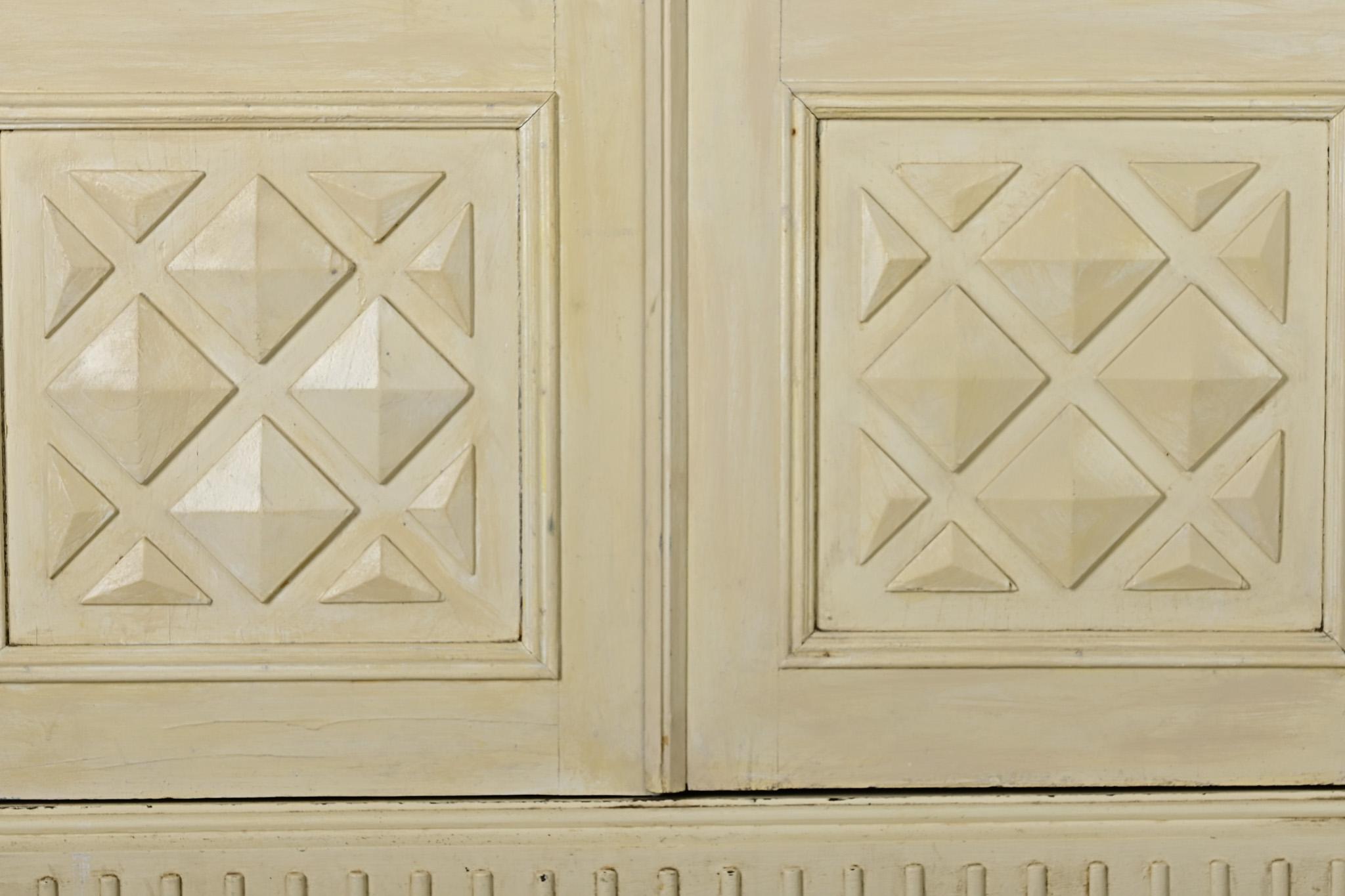French 19th Century Painted Bibliotheque / Armoire In Good Condition For Sale In Baton Rouge, LA