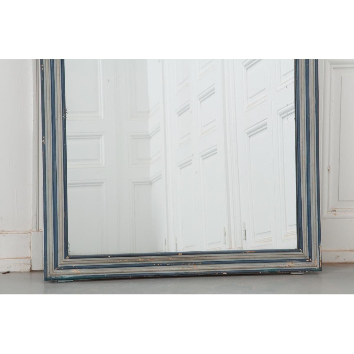 Other French 19th Century Painted Blue Mirror