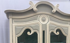 French 19th Century Painted Buffet Deux-Corps from Normandy, Monet's Cauchois