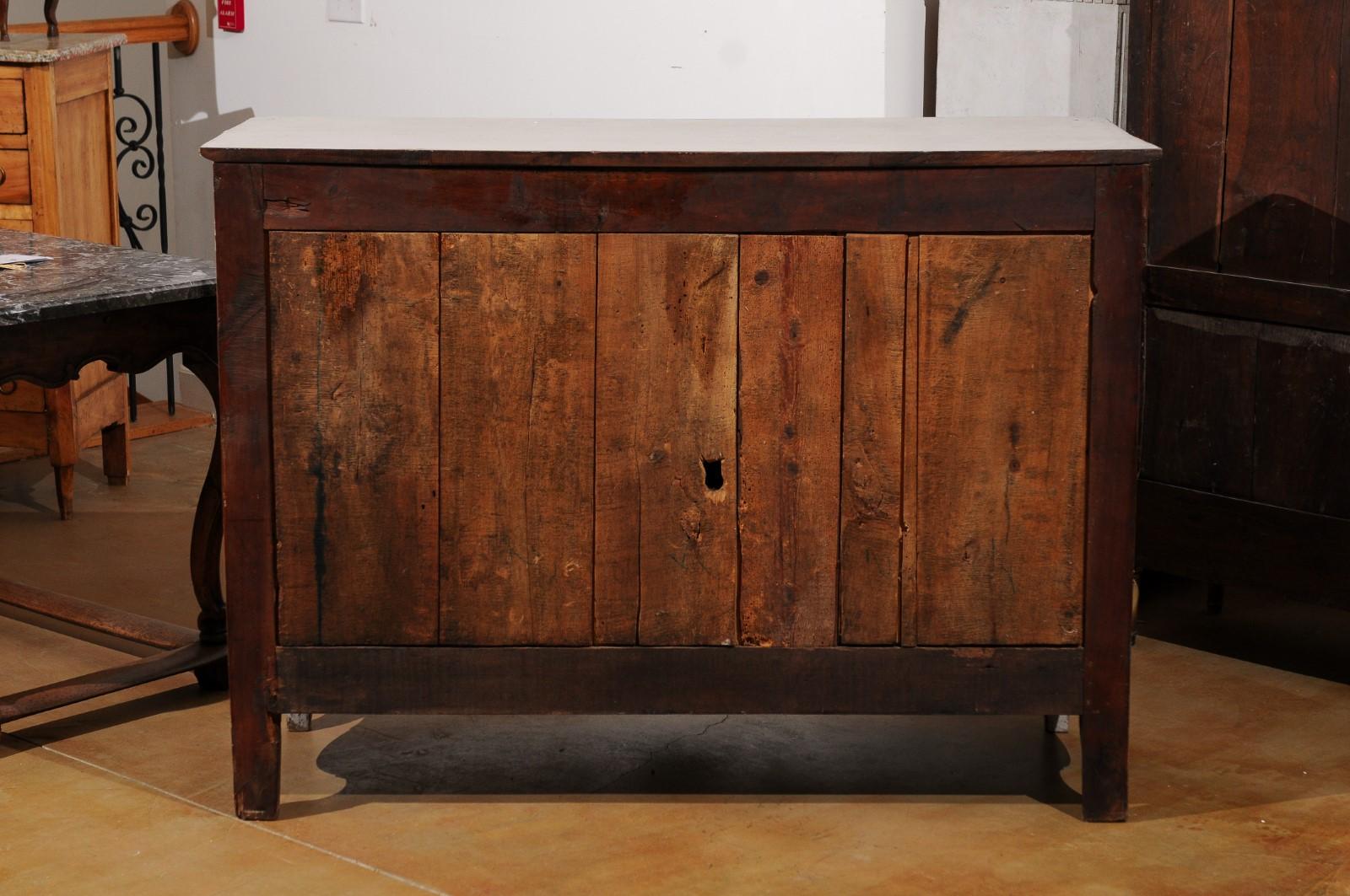 French 19th Century Painted Buffet with Drawers, Doors and Distressed Finish For Sale 5