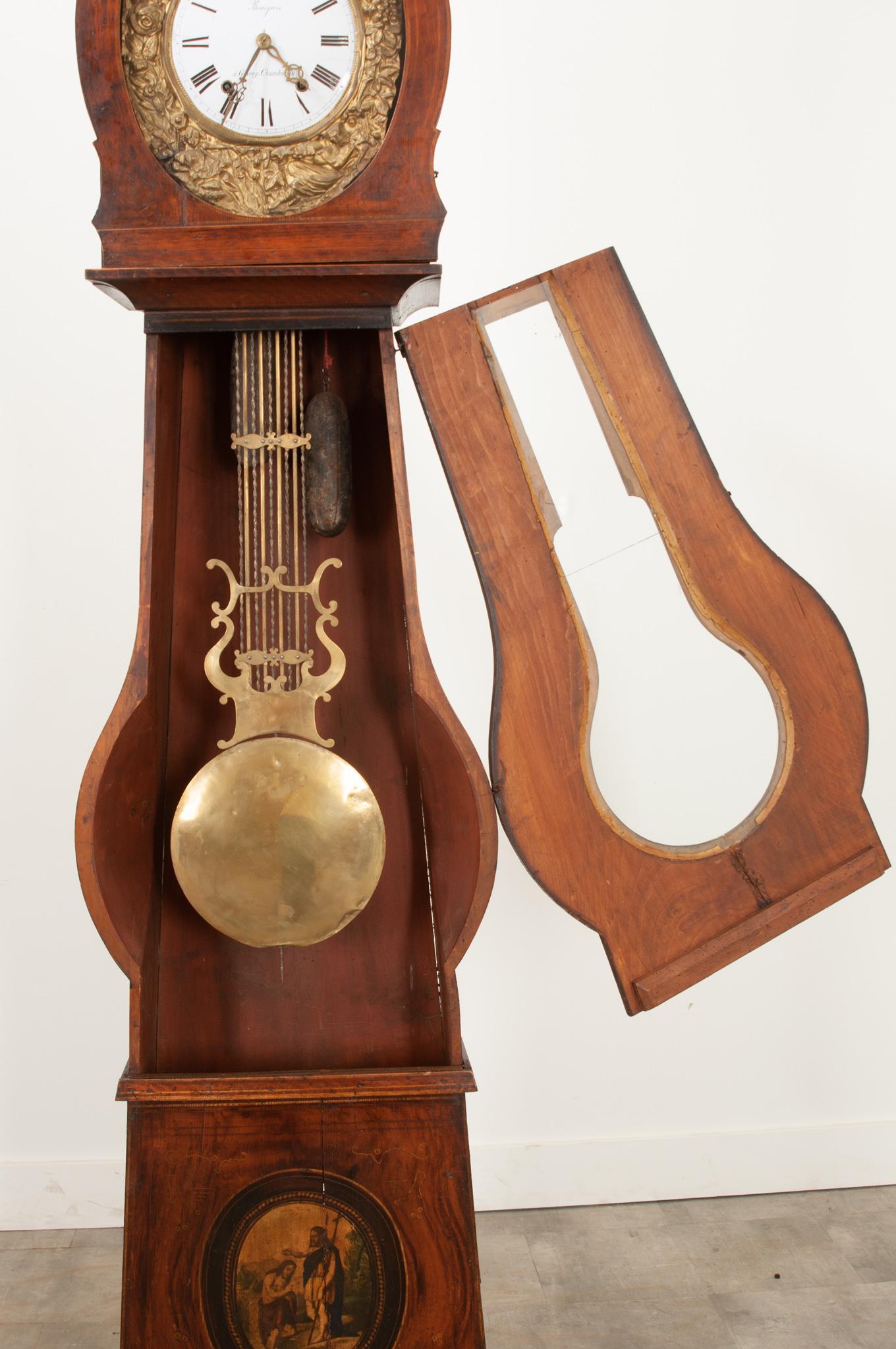 Horloge française du 19ème siècle à boîtier peint en vente 2