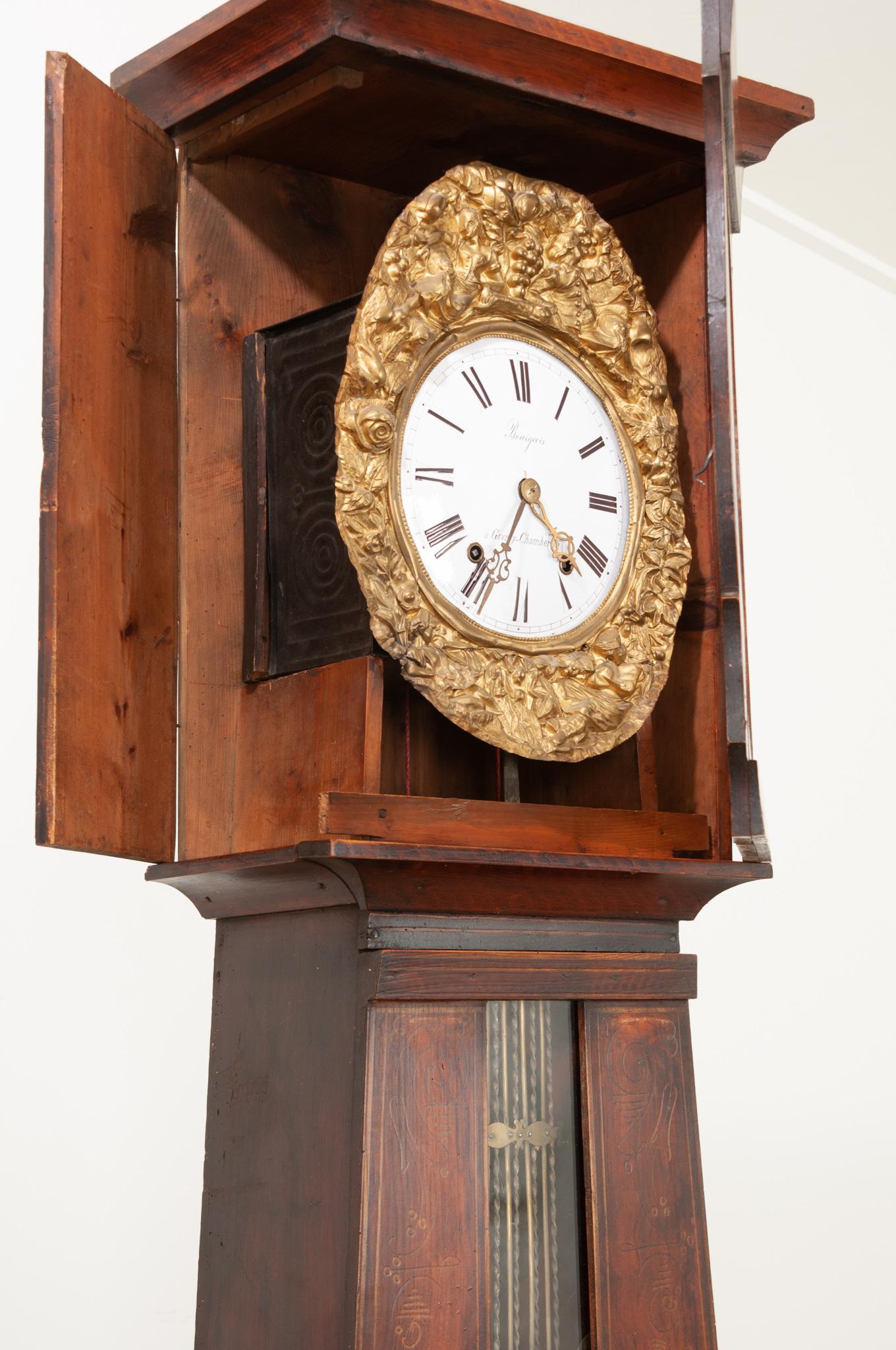 Horloge française du 19ème siècle à boîtier peint en vente 1