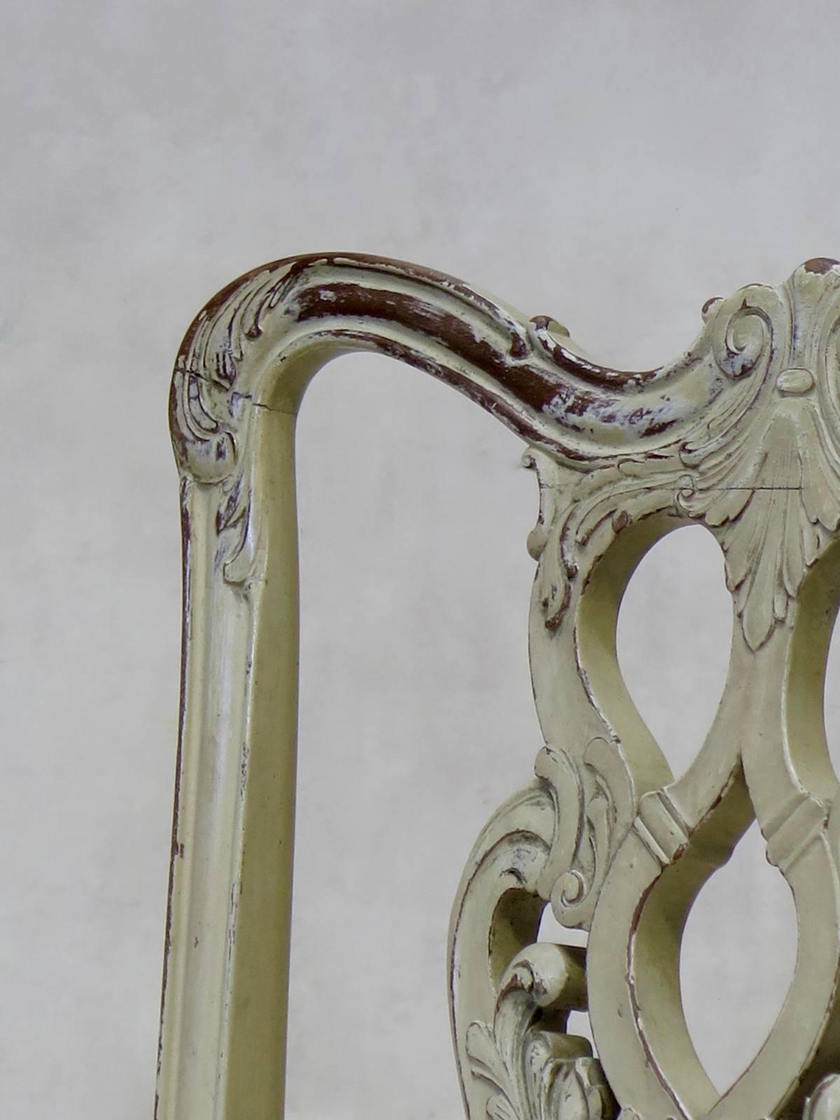 Bemalter Chippendale-Stuhl aus dem 19. Jahrhundert im Angebot 5