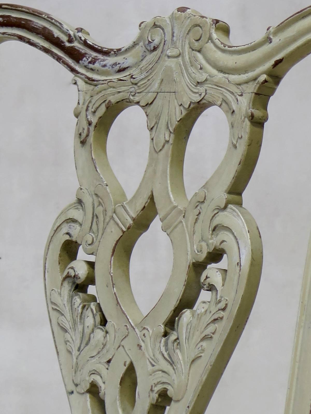 Bemalter Chippendale-Stuhl aus dem 19. Jahrhundert im Angebot 6