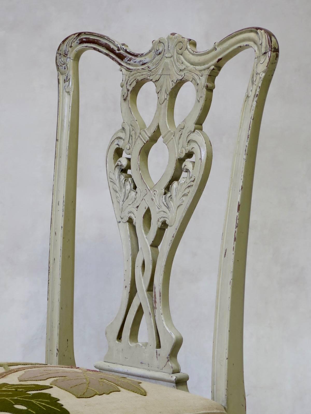 Bemalter Chippendale-Stuhl aus dem 19. Jahrhundert im Angebot 4