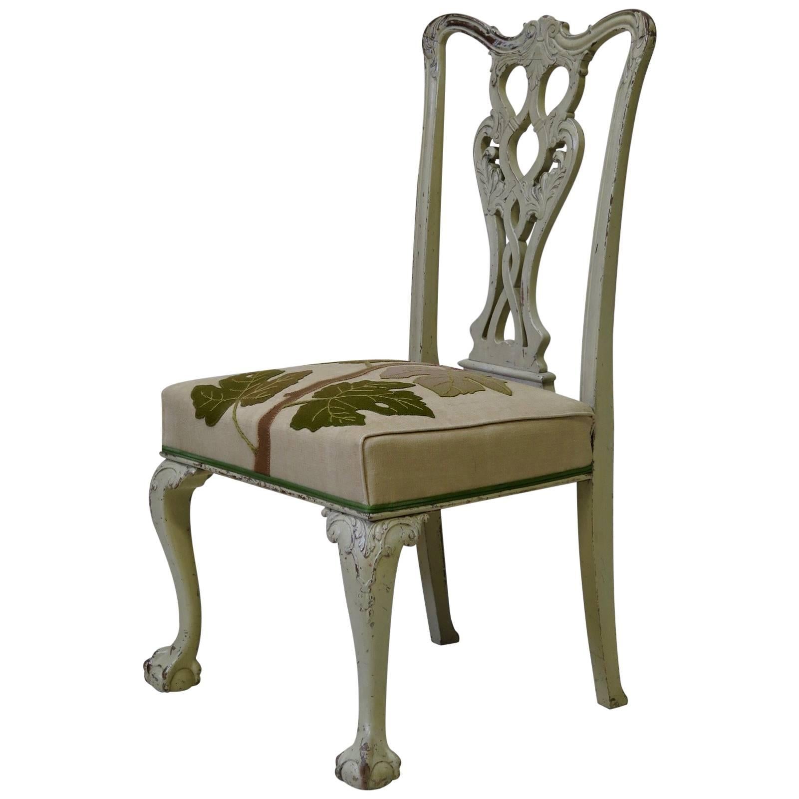 Silla Chippendale francesa pintada del siglo XIX