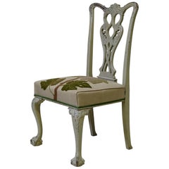 Sedia Chippendale dipinta francese del XIX secolo
